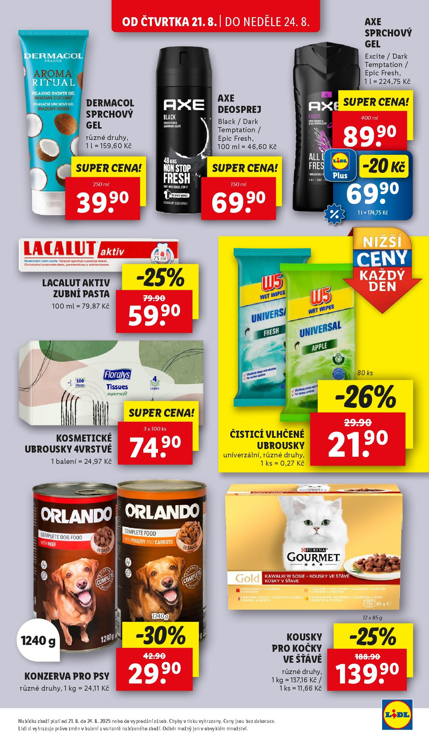 Lidl leták od 19.08.2025 - Nový akční leták | Strana: 23 | Produkty: Vlhčené ubrousky, Deodorant, Ubrousky, Kokos
