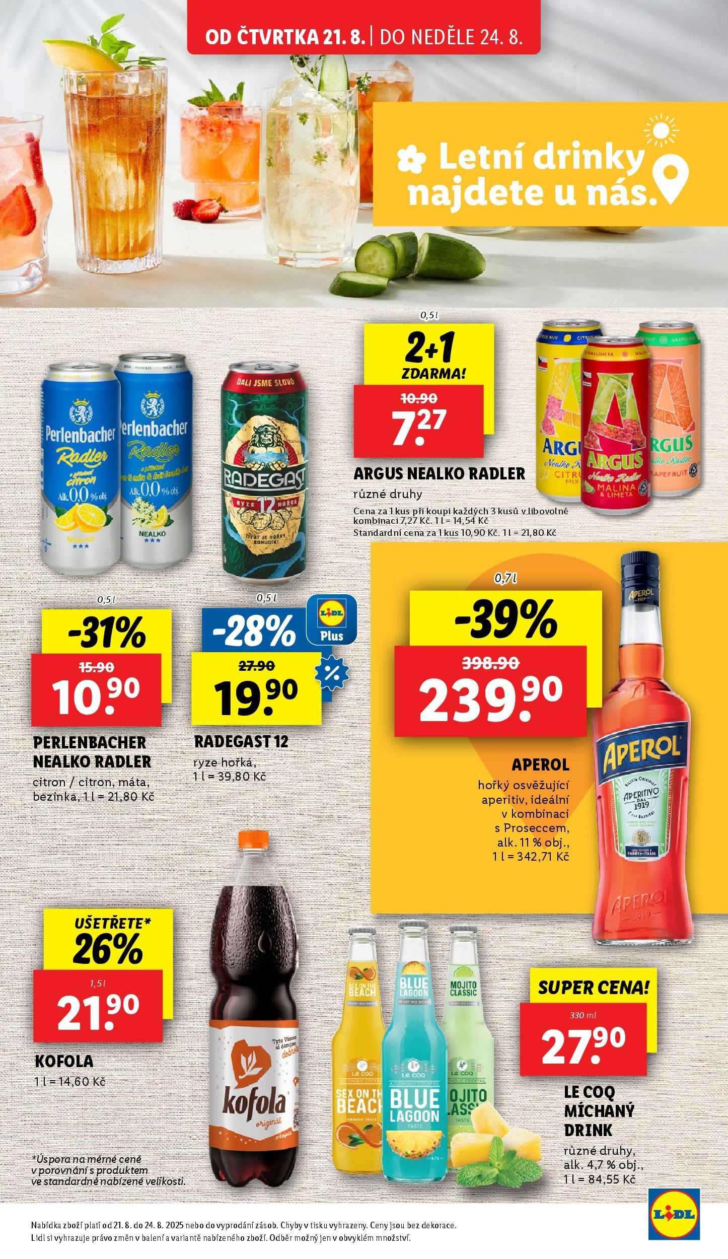 Lidl leták od 19.08.2025 - Nový akční leták | Strana: 25 | Produkty: Rýže, Argus, Radler, Aperitivo