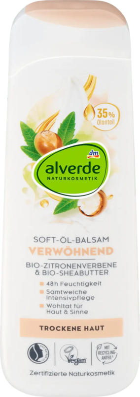 alverde NATURKOSMETIK Soft-Öl-Balsam Verwöhnend Bio-Zitronenverbene, Bio-Sheabutter