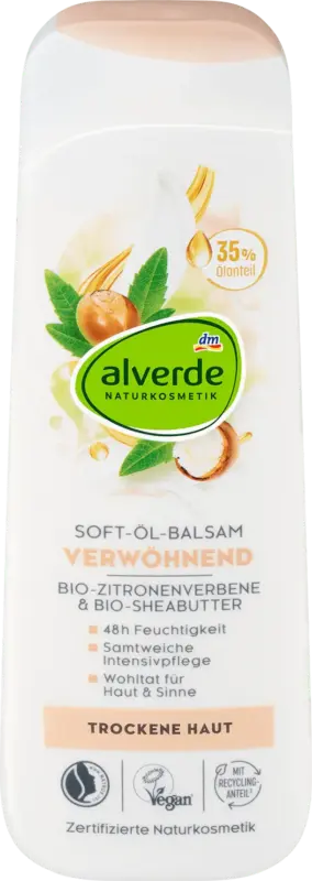 alverde NATURKOSMETIK Soft-Öl-Balsam Verwöhnend Bio-Zitronenverbene, Bio-Sheabutter