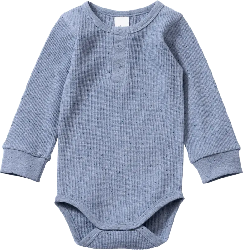 ALANA Body Langarm mit Waffel-Struktur, blau, Gr. 86/92