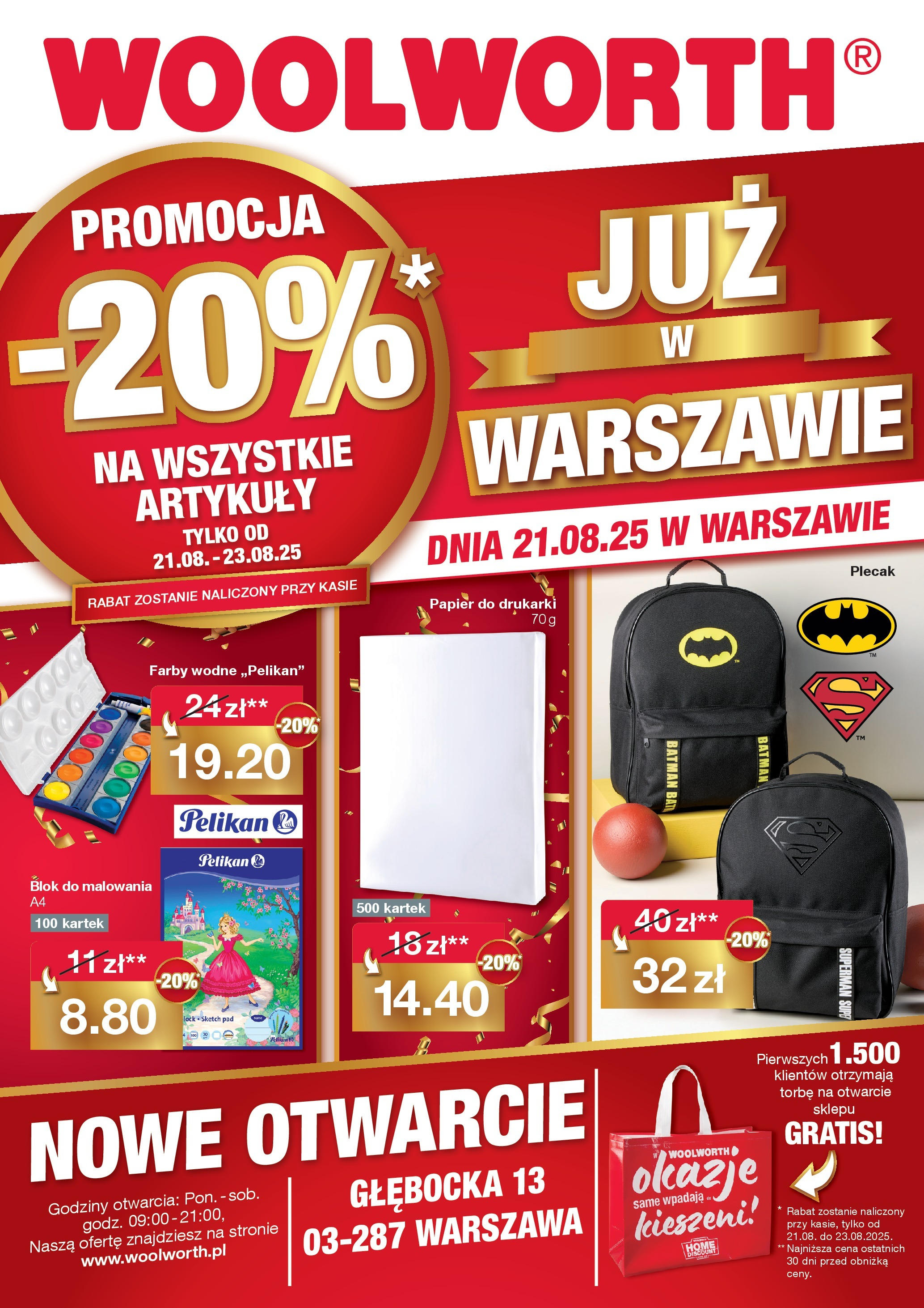 Woolworth - Woolworth: Już w Warszawie od (18.08.2025 - 23.08.2025) | Strona: 1 | Produkty: Plecak