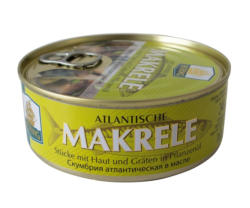 Makrele - Stücke mit Haut und Gräten in Pflanzenöl