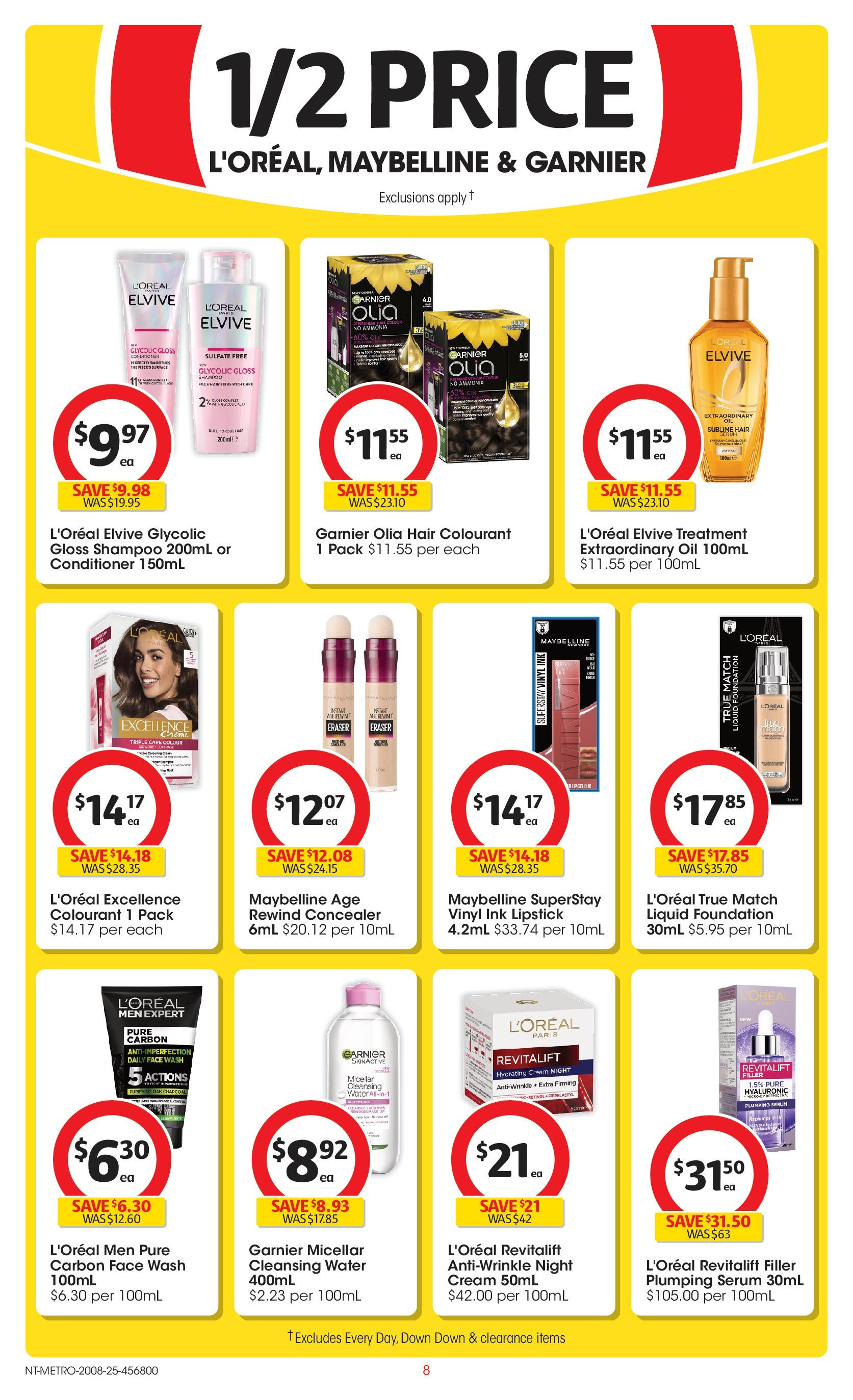 ﻿﻿Coles catalogue valid from 20/08/2025 > Online Australia | Page: 8 | Products: Conditioner, Oil, Hair colour, Foundation