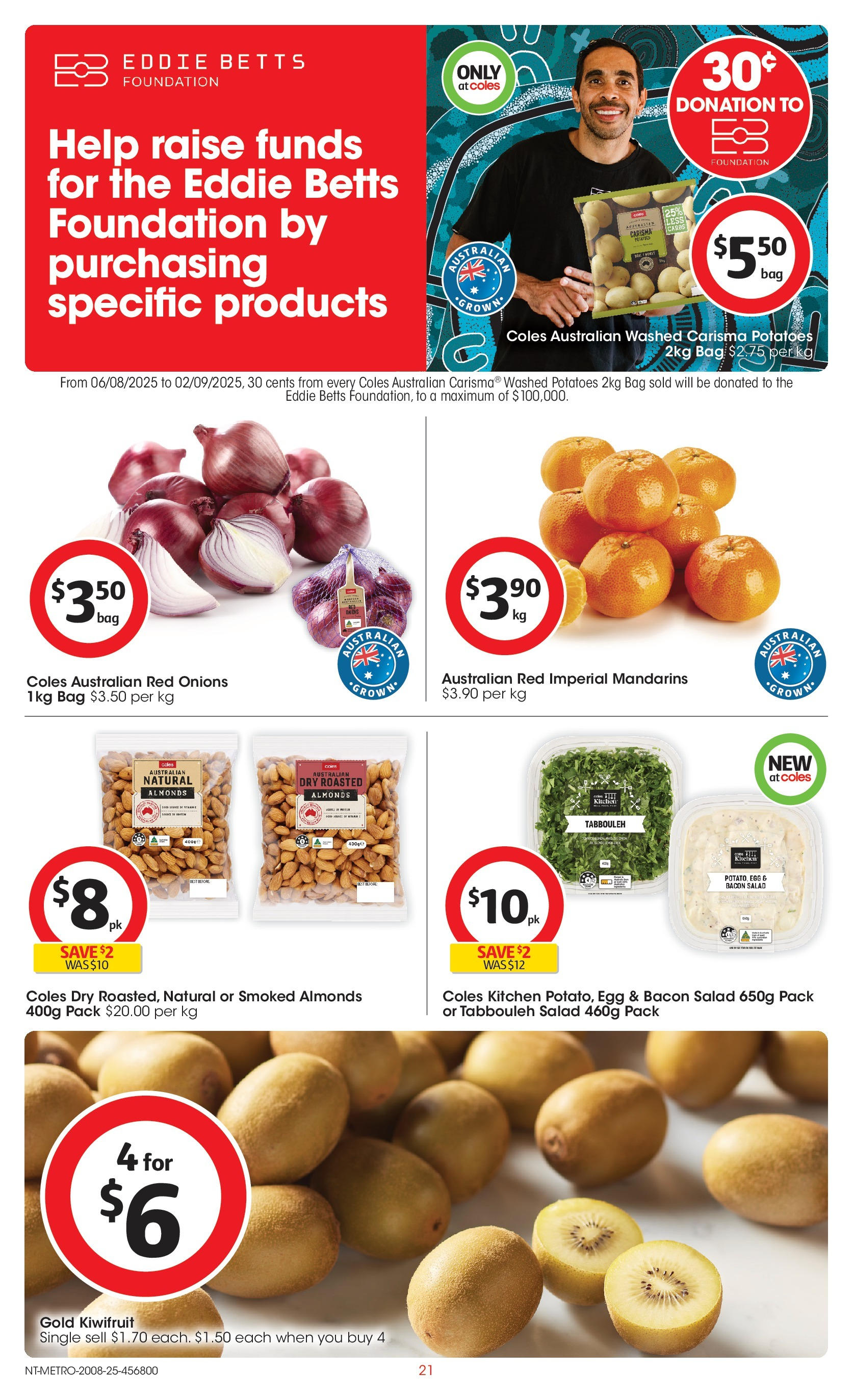﻿﻿Coles catalogue valid from 20/08/2025 > Online Australia | Page: 21 | Products: Almonds, Mandarins, Onions, Foundation