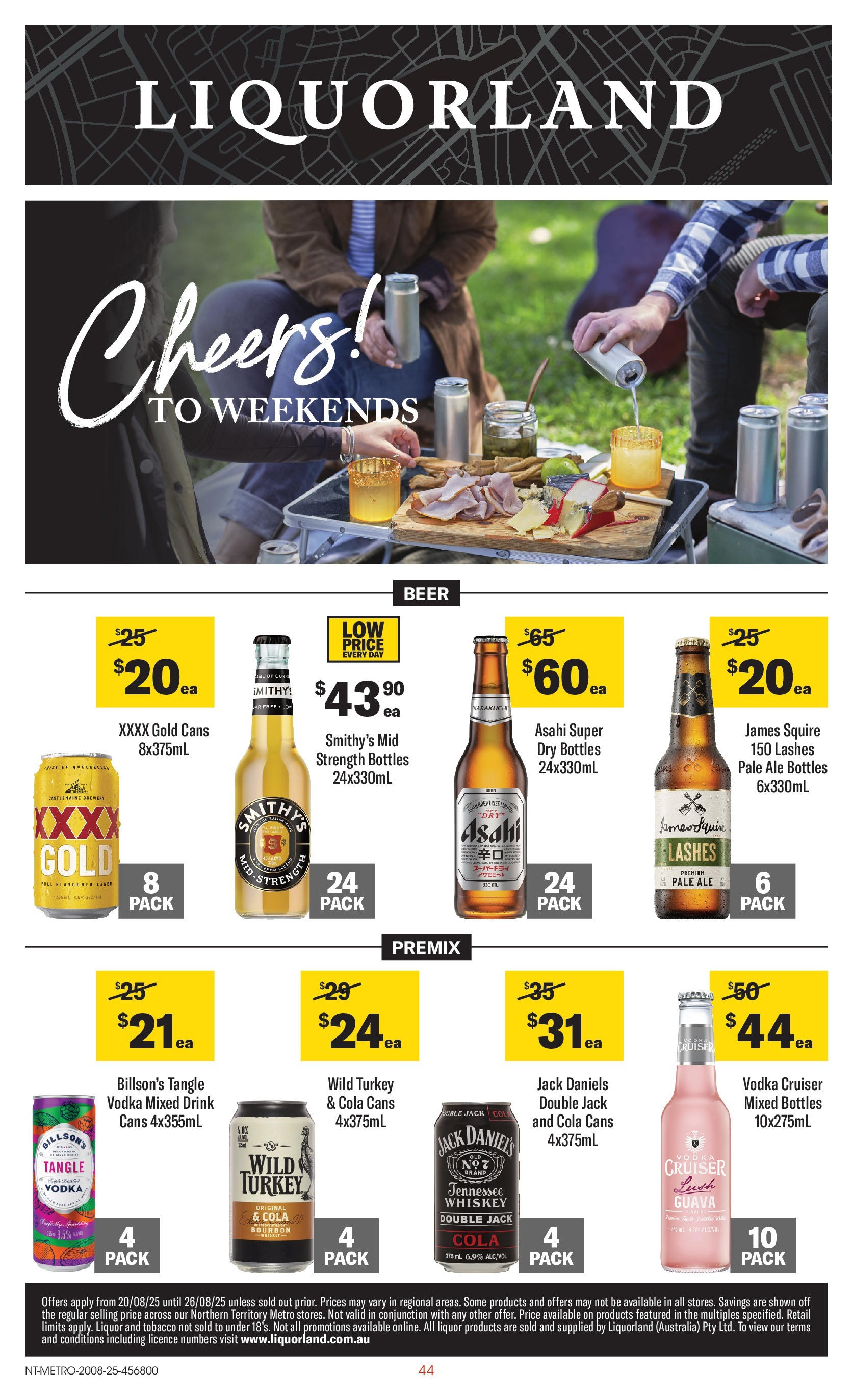 ﻿﻿Coles catalogue valid from 20/08/2025 > Online Australia | Page: 44 | Products: Beer, Bourbon, Vodka, Whiskey