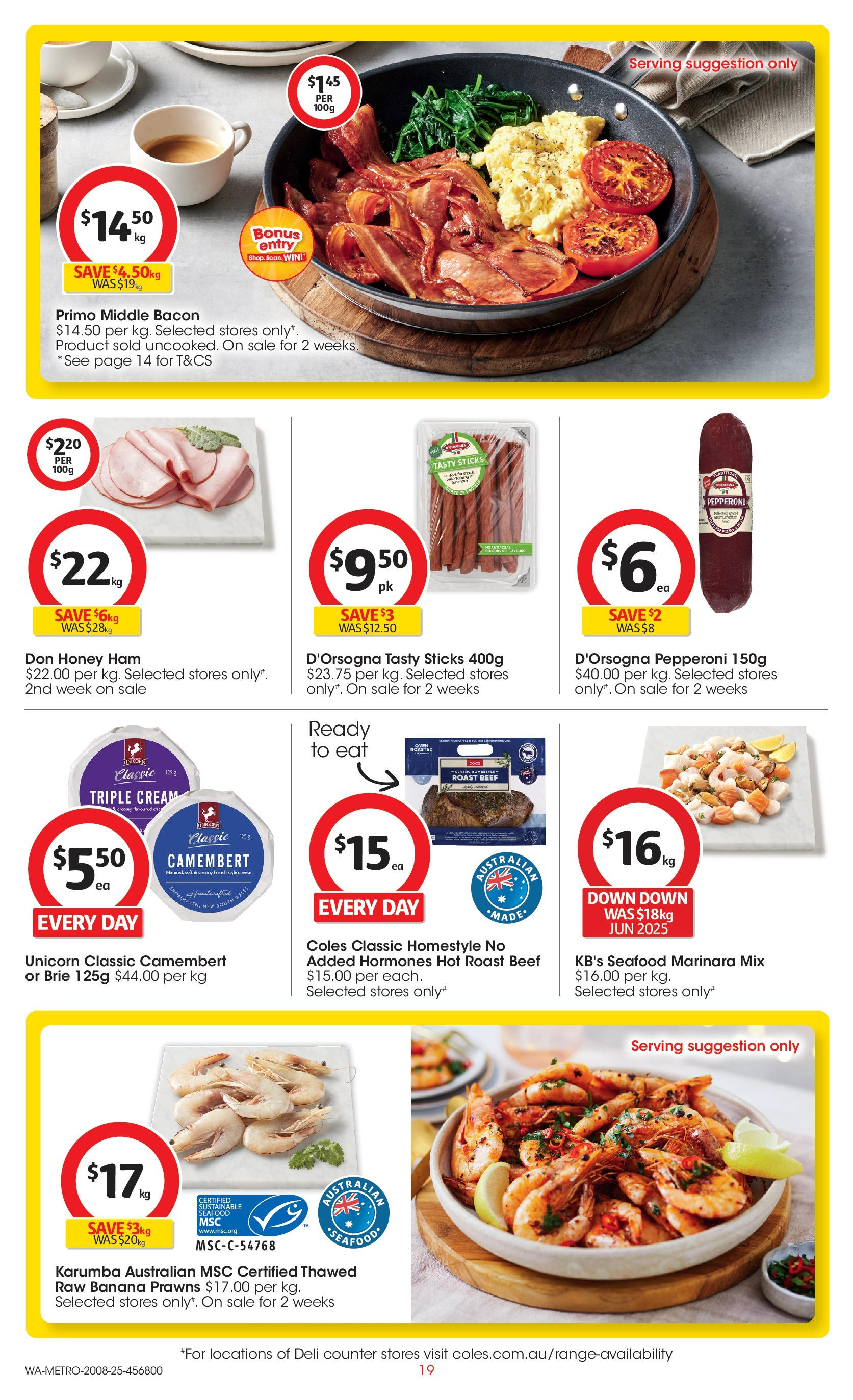 ﻿﻿Coles catalogue valid from 20/08/2025 > Online Australia | Page: 19 | Products: Beef, Prawns, Cream, Seafood