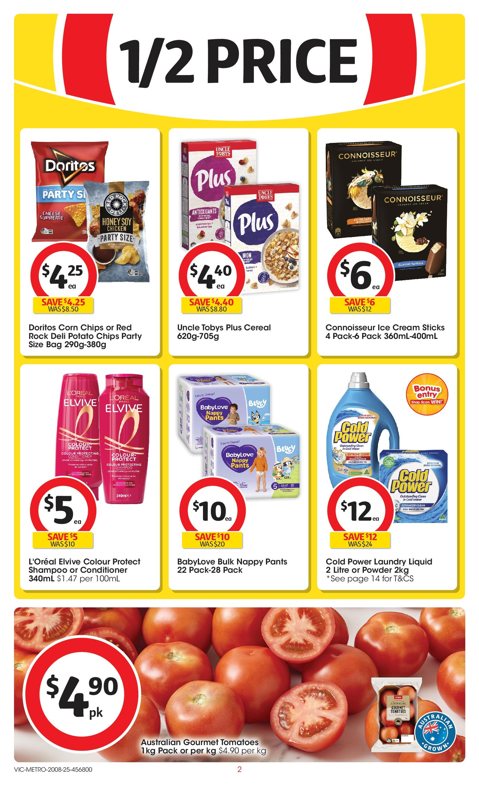 ﻿﻿Coles catalogue valid from 20/08/2025 > Online Australia | Page: 2 | Products: Conditioner, Honey, Chicken, Chips