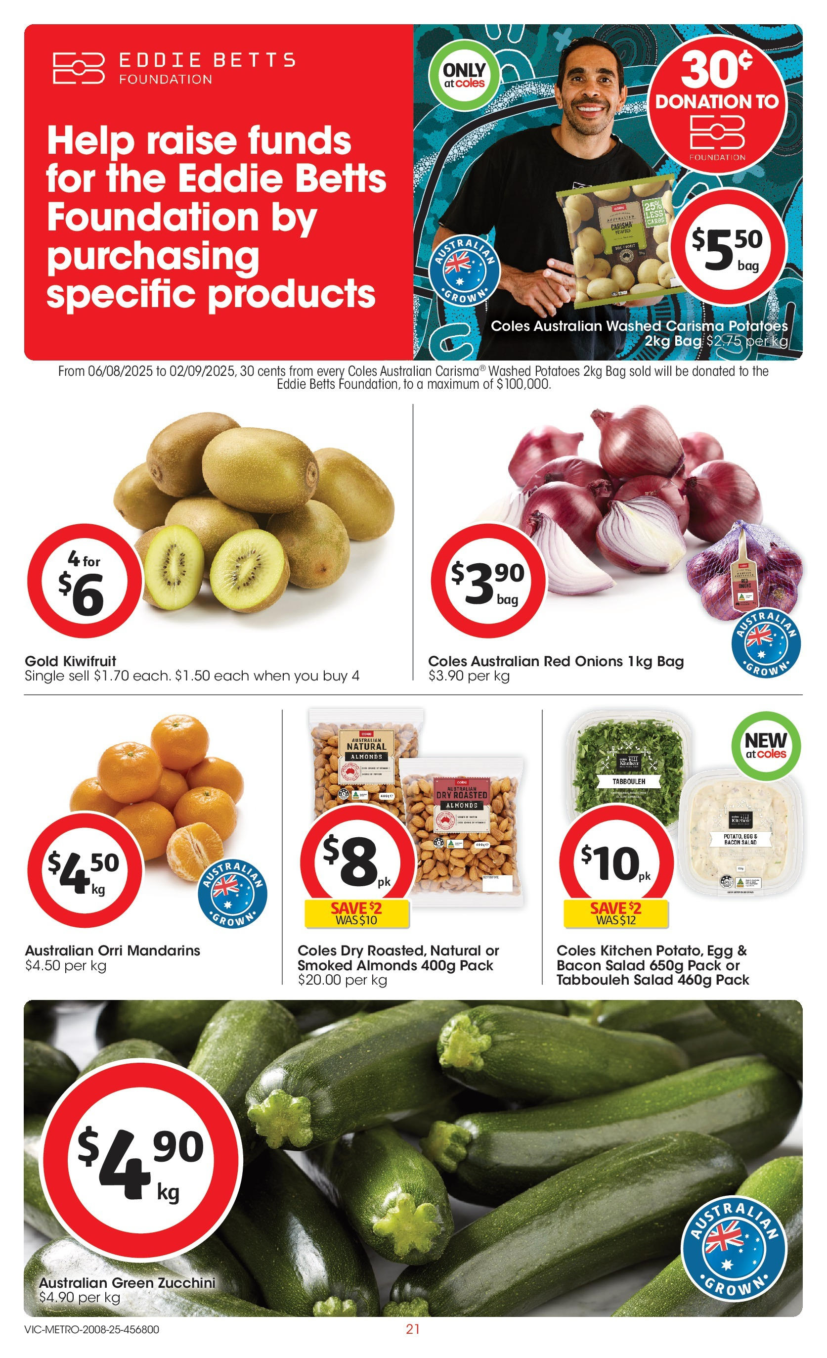 ﻿﻿Coles catalogue valid from 20/08/2025 > Online Australia | Page: 21 | Products: Almonds, Mandarins, Salad, Bag