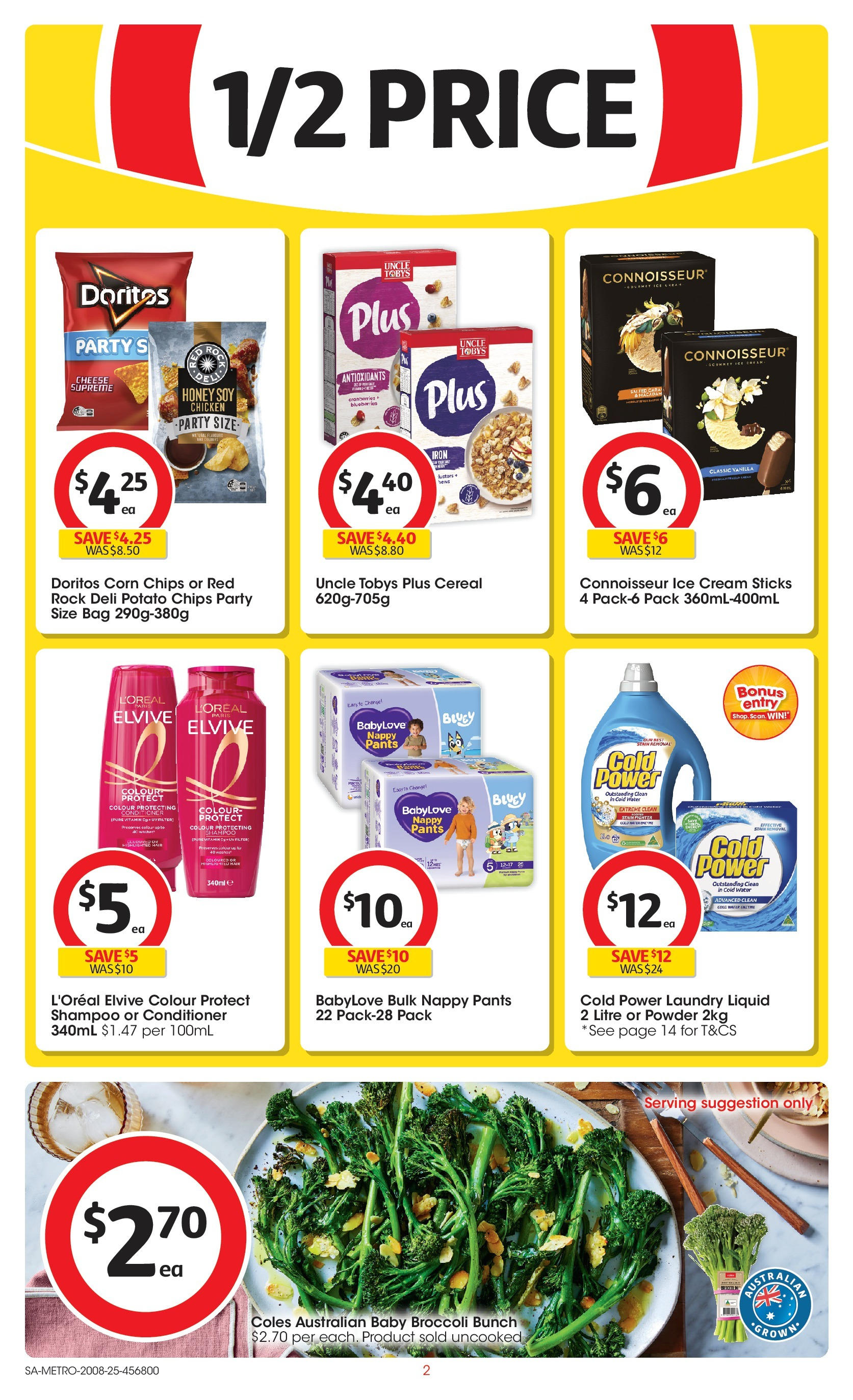 Coles catalogue from 20/08/2025 > Big discounts | Page: 2 | Products: Powder, Chicken, Cereal, Chips Coles catalogue valid from 20/08/2025 > Online Australia | Page: 2 | Products: Powder, Chicken, Cereal, Chips