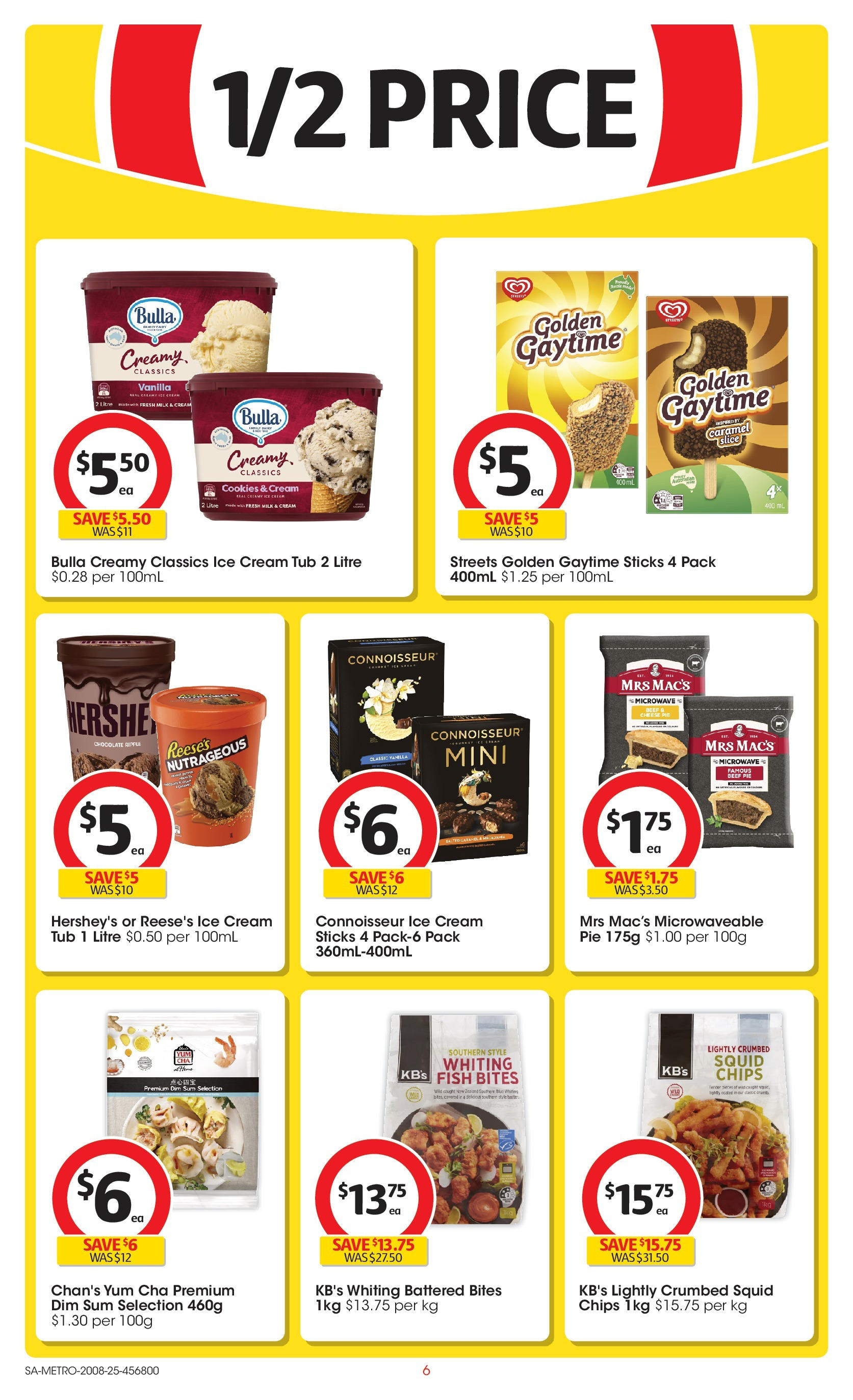 Coles catalogue from 20/08/2025 > Big discounts | Page: 6 | Products: Fish, Chips, Ice cream, Microwave Coles catalogue valid from 20/08/2025 > Online Australia | Page: 6 | Products: Fish, Chips, Ice cream, Microwave
