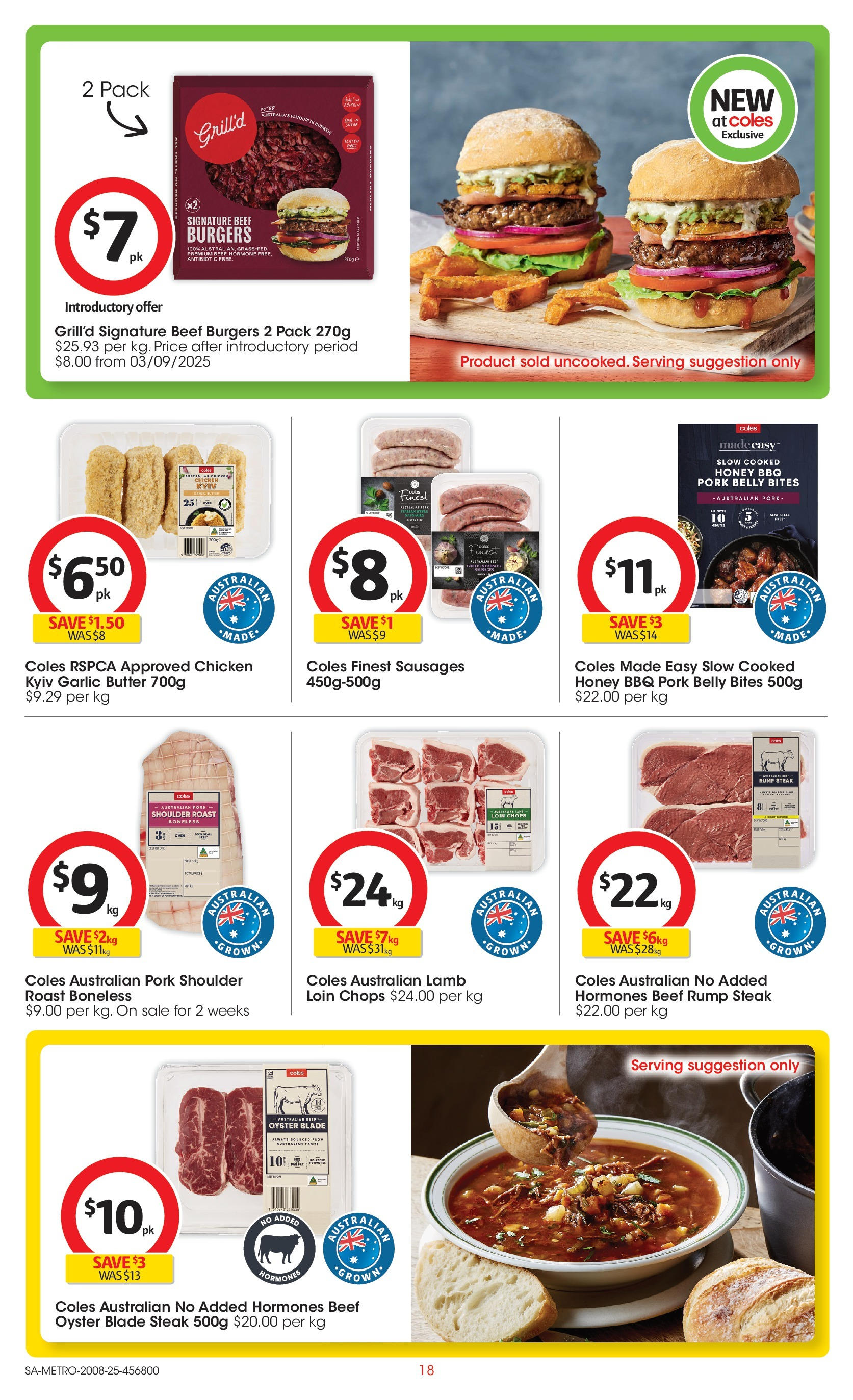 Coles catalogue from 20/08/2025 > Big discounts | Page: 18 | Products: Honey, Lamb, Steak, Garlic Coles catalogue valid from 20/08/2025 > Online Australia | Page: 18 | Products: Honey, Lamb, Steak, Garlic