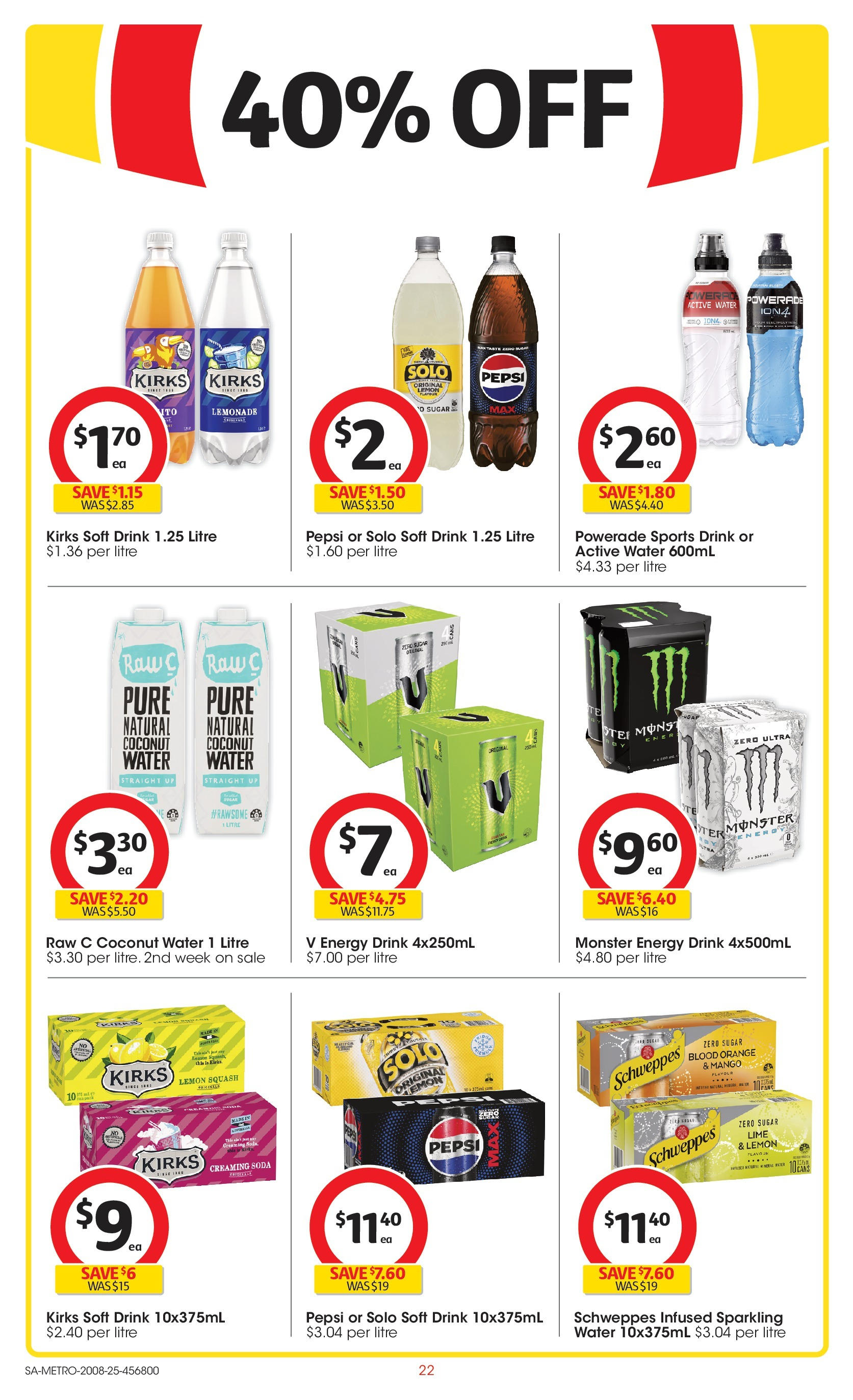 Coles catalogue from 20/08/2025 > Big discounts | Page: 22 | Products: Pepsi, Sugar, Lemon, Squash Coles catalogue valid from 20/08/2025 > Online Australia | Page: 22 | Products: Pepsi, Sugar, Lemon, Squash