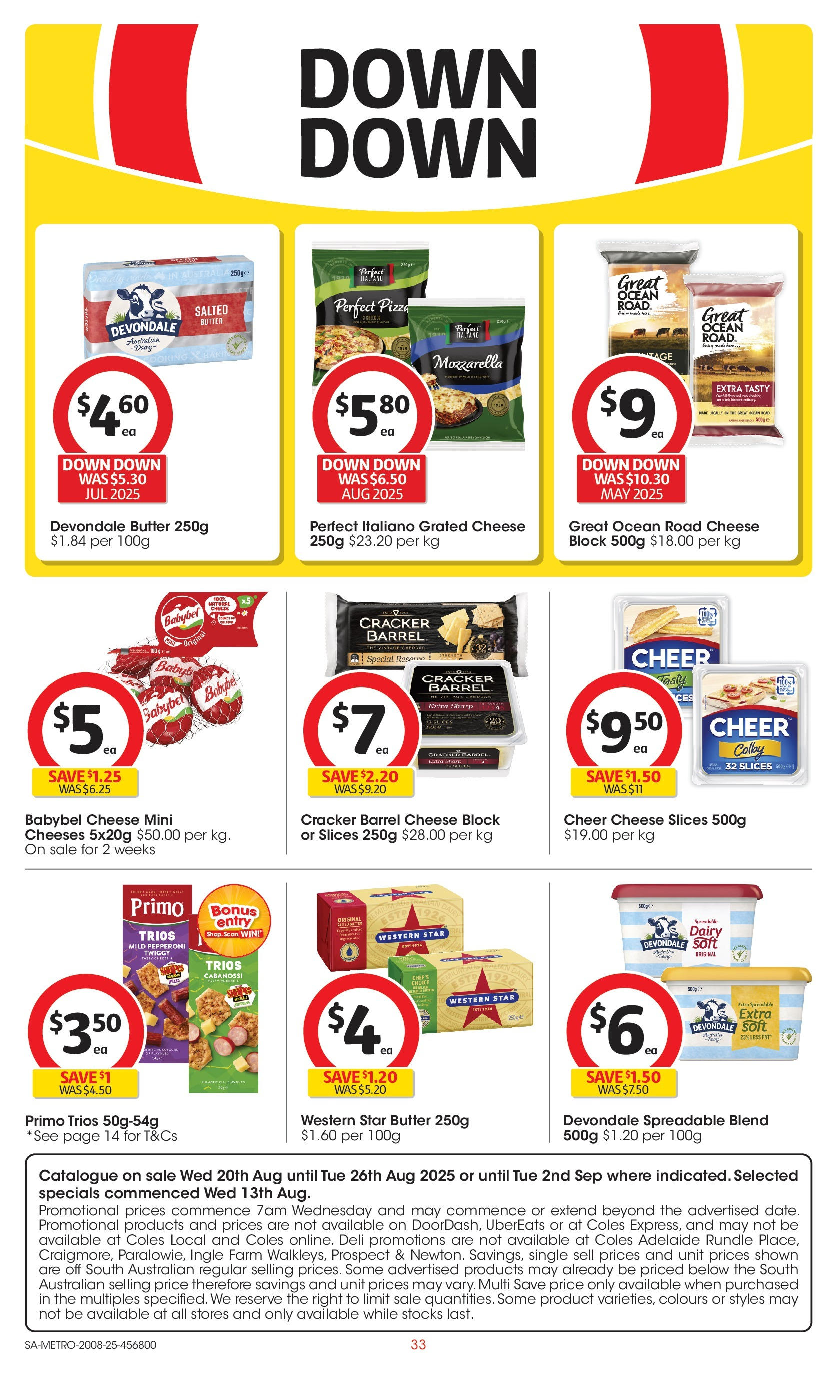 Coles catalogue from 20/08/2025 > Big discounts | Page: 33 | Products: Dairy, Butter, Cheese, Pizza Coles catalogue valid from 20/08/2025 > Online Australia | Page: 33 | Products: Dairy, Butter, Cheese, Pizza