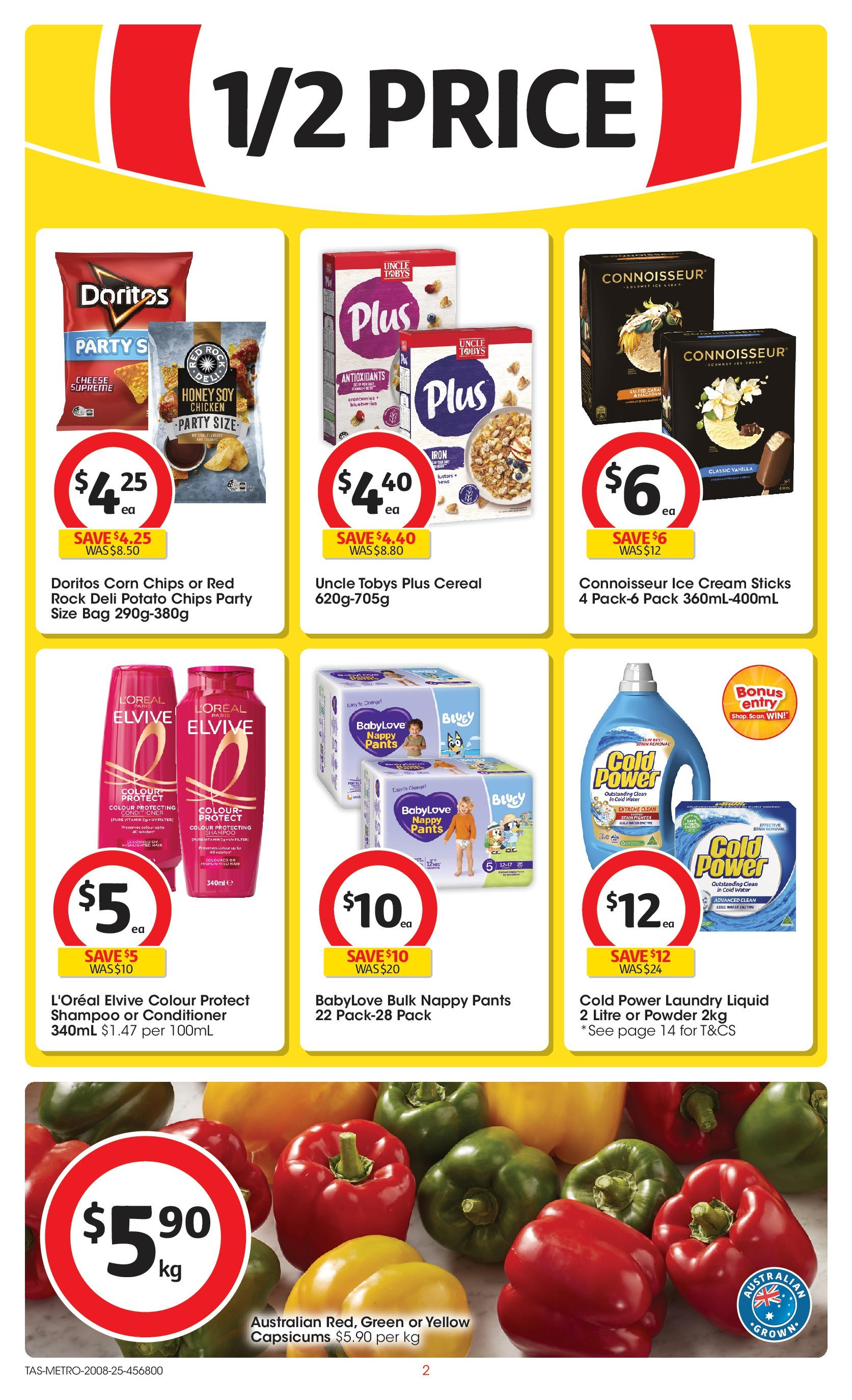﻿﻿Coles catalogue valid from 20/08/2025 > Online Australia | Page: 2 | Products: Cereal, Cream, Ice cream, Blueberries