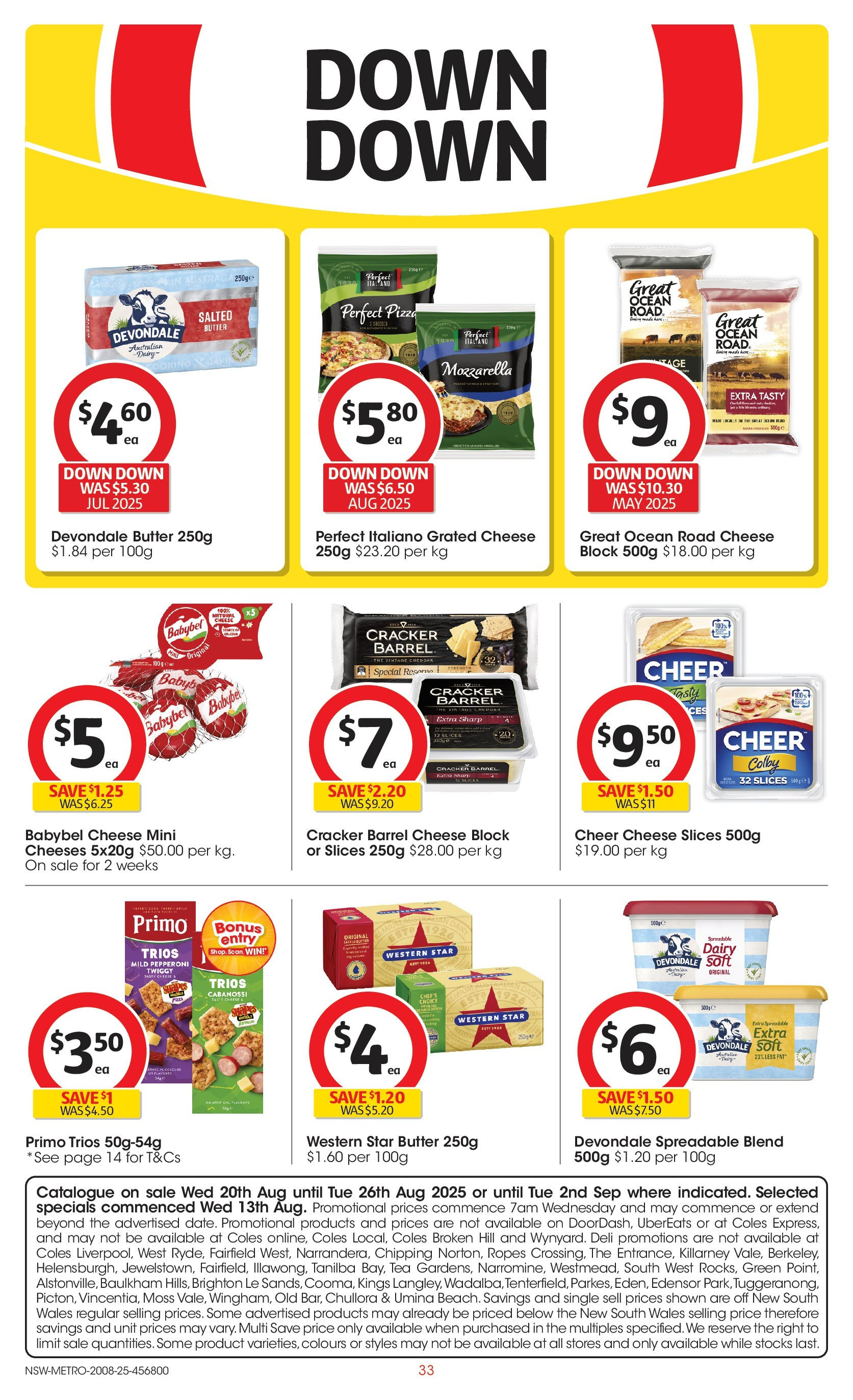 Coles catalogue from 20/08/2025 > Big discounts | Page: 33 | Products: Butter, Cheese, Pizza, Tea Coles catalogue valid from 20/08/2025 > Online Australia | Page: 33 | Products: Butter, Cheese, Pizza, Tea