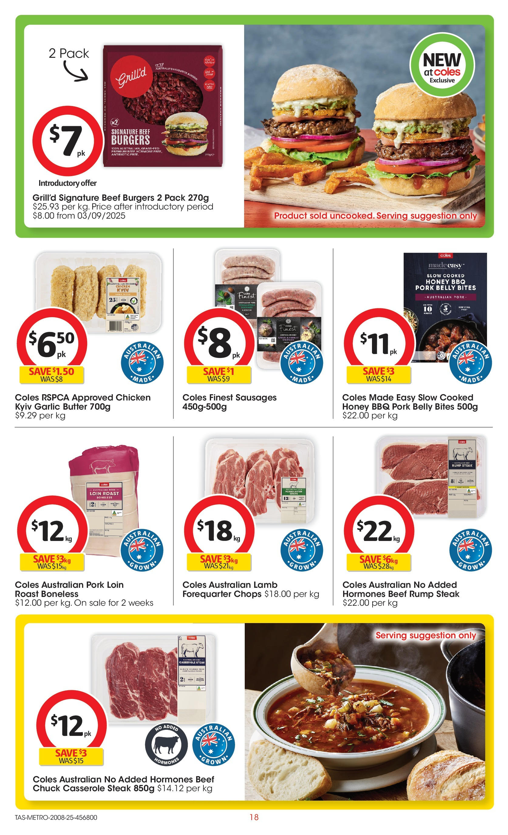 ﻿﻿Coles catalogue valid from 20/08/2025 > Online Australia | Page: 18 | Products: Honey, Chicken, Lamb, Steak
