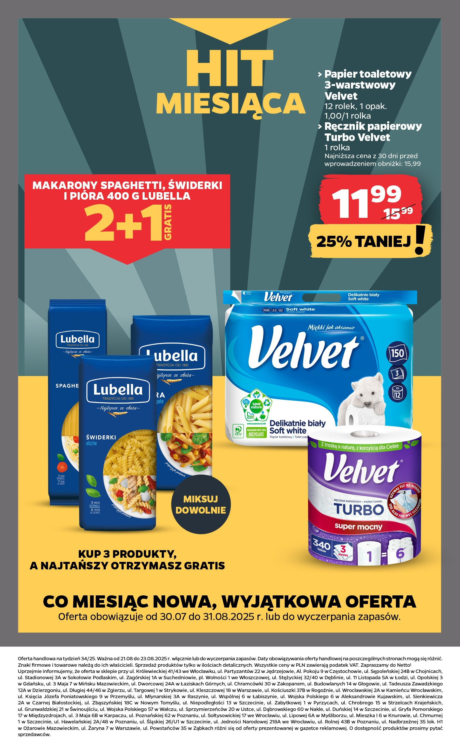 Netto gazetka - Spożywcza od 21.08.2025 - Aktualne promocje | Strona: 17 | Produkty: Papier toaletowy, Makarony, Ręcznik papierowy