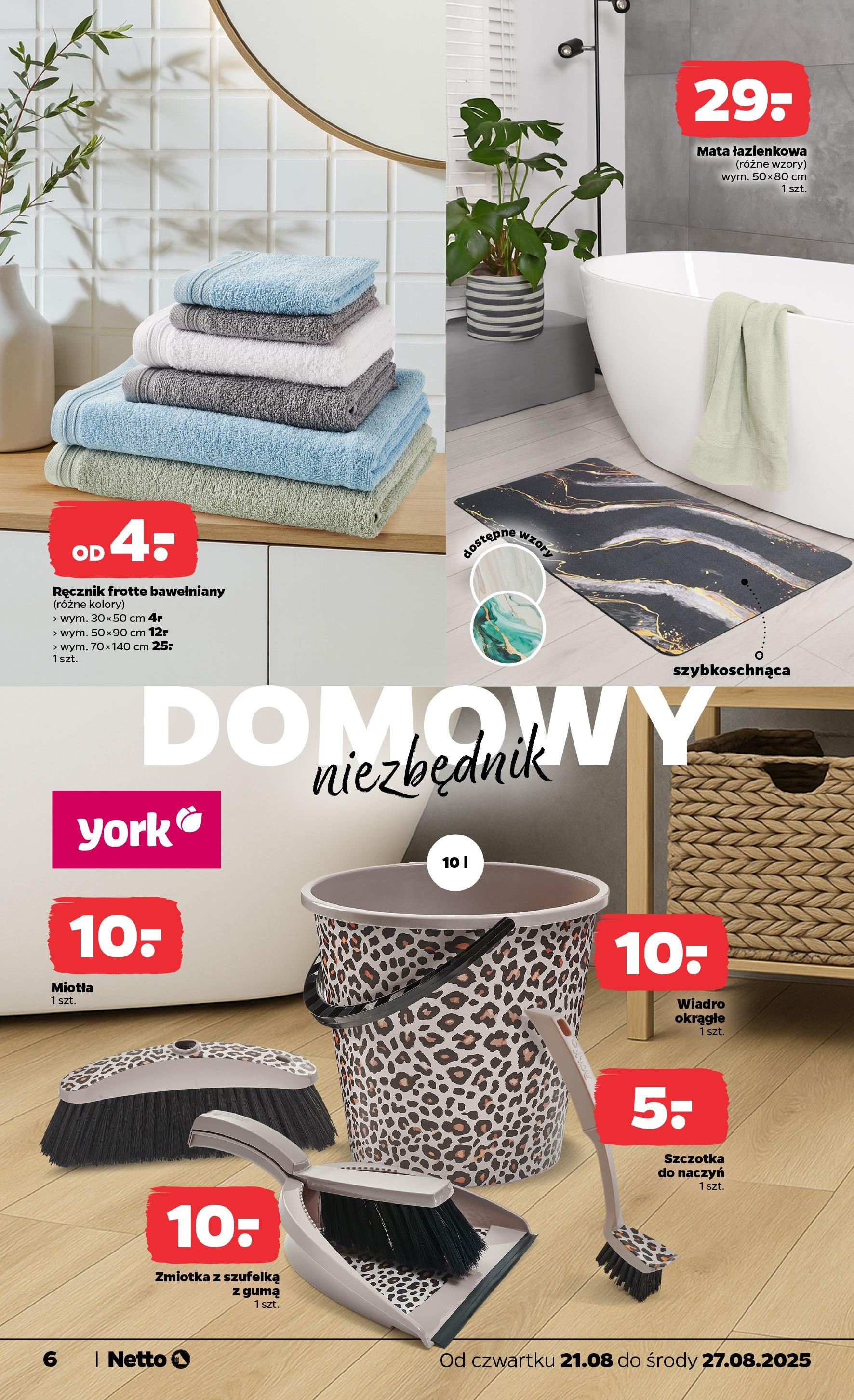 Netto gazetka - Spożywcza od 21.08.2025 - Aktualne promocje | Strona: 24 | Produkty: Szczotka, Mata łazienkowa
