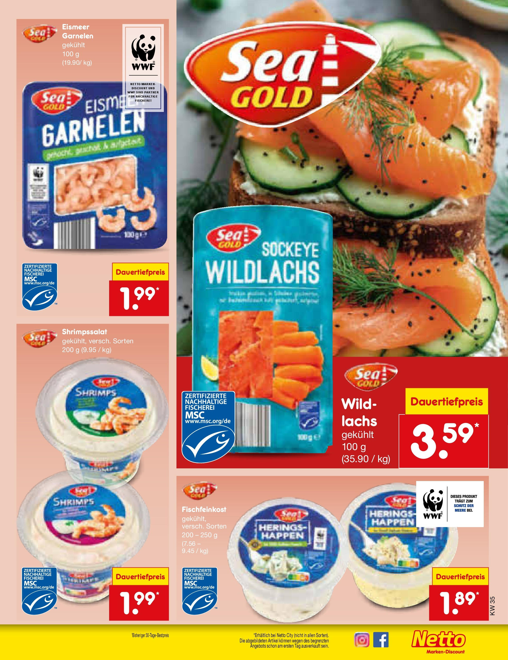 Netto Marken-Discount prospekt Jüchen	 (ab 24.08.2025) » Angebote | Seite: 13 | Produkte: Garnelen, Lachs