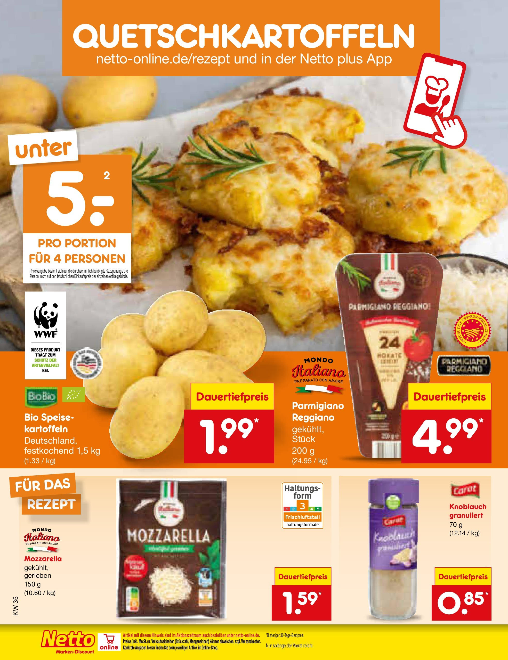 Netto Marken-Discount prospekt Jüchen	 (ab 24.08.2025) » Angebote | Seite: 24 | Produkte: Mozzarella, Kartoffeln, Knoblauch