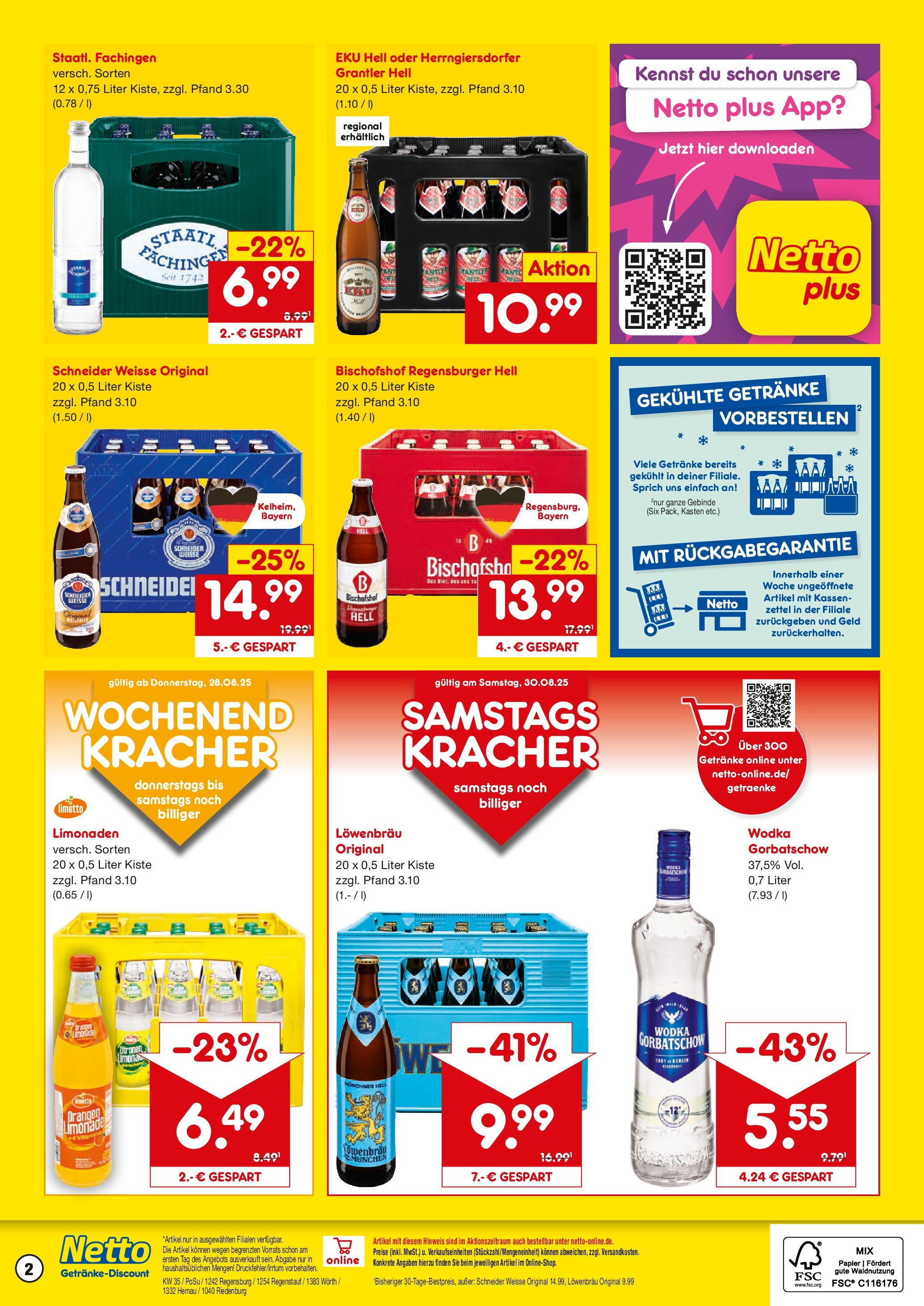 Netto Marken-Discount prospekt Regensburg (ab 24.08.2025) » Angebote | Seite: 2 | Produkte: Orangen, Limonade, Wodka gorbatschow, Wodka Netto Marken-Discount prospekt Regensburg (ab 24.08.2025) » Angebote | Seite: 2 | Produkte: Orangen, Limonade, Wodka gorbatschow, Wodka