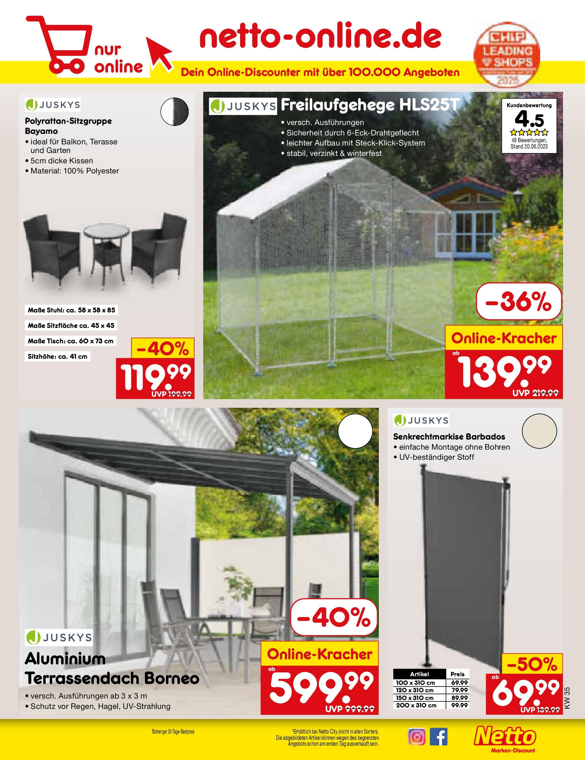 Netto Marken-Discount prospekt Jüchen	 (ab 24.08.2025) » Angebote | Seite: 45 | Produkte: Kissen, Tisch, Stuhl
