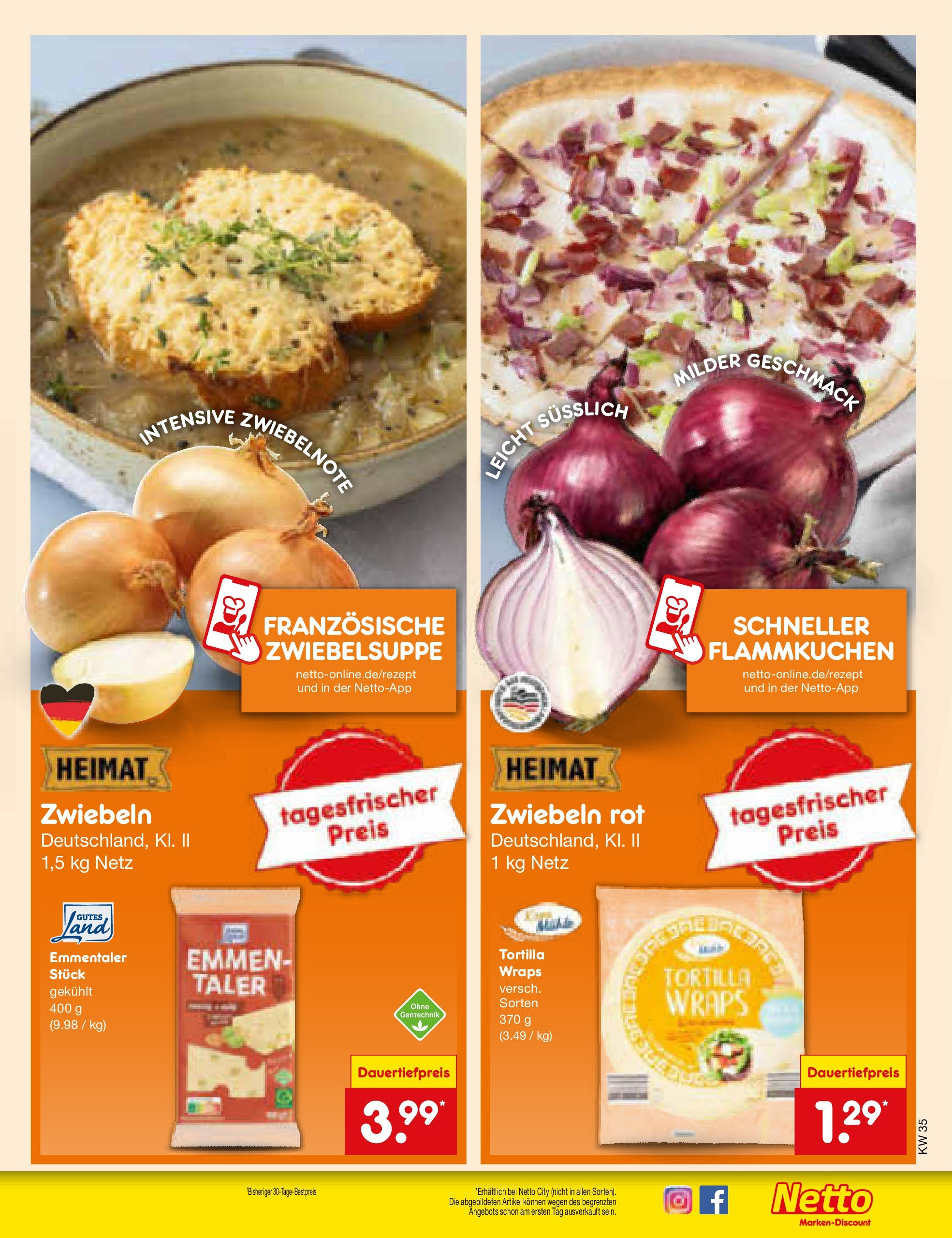 Netto Marken-Discount prospekt Jüchen	 (ab 24.08.2025) » Angebote | Seite: 7 | Produkte: Zwiebeln