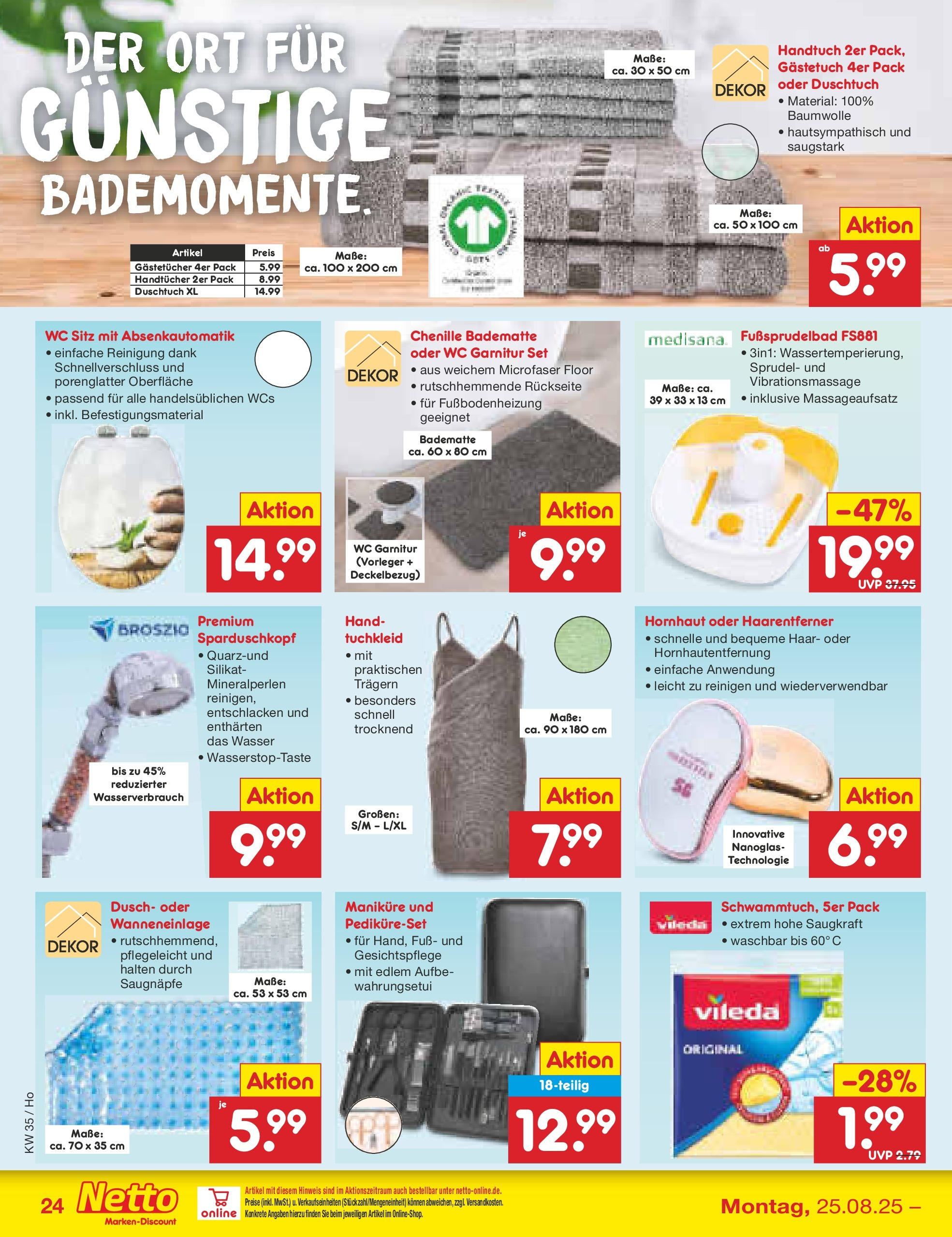 Netto Marken-Discount prospekt Wolfenbüttel	 (ab 24.08.2025) » Angebote | Seite: 36 | Produkte: WC Sitz, Wasser