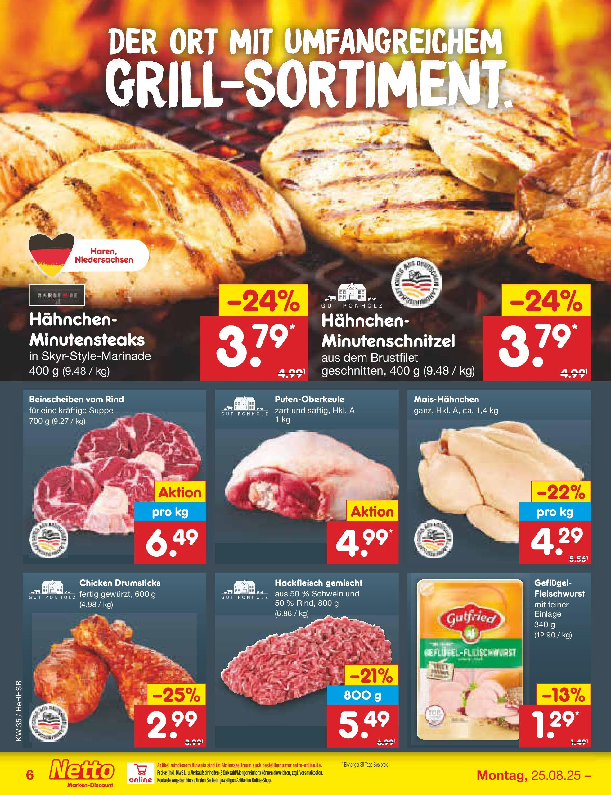 Netto Marken-Discount prospekt Hamburg	 (ab 24.08.2025) » Angebote | Seite: 10 | Produkte: Hahnchen, Hackfleisch