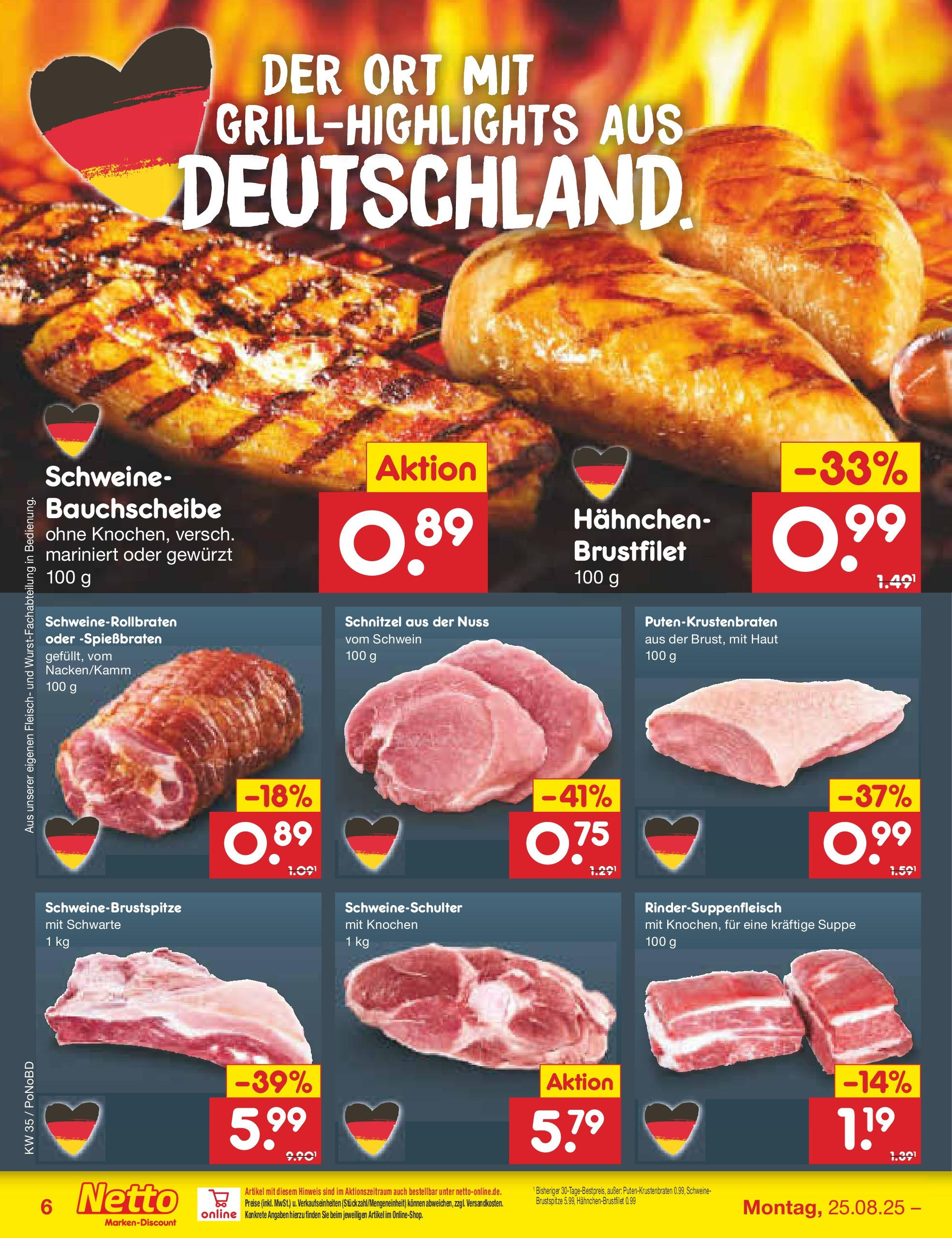 Netto Marken-Discount prospekt Selb	 (ab 24.08.2025) » Angebote | Seite: 8 | Produkte: Hahnchen, Schnitzel, Fleisch