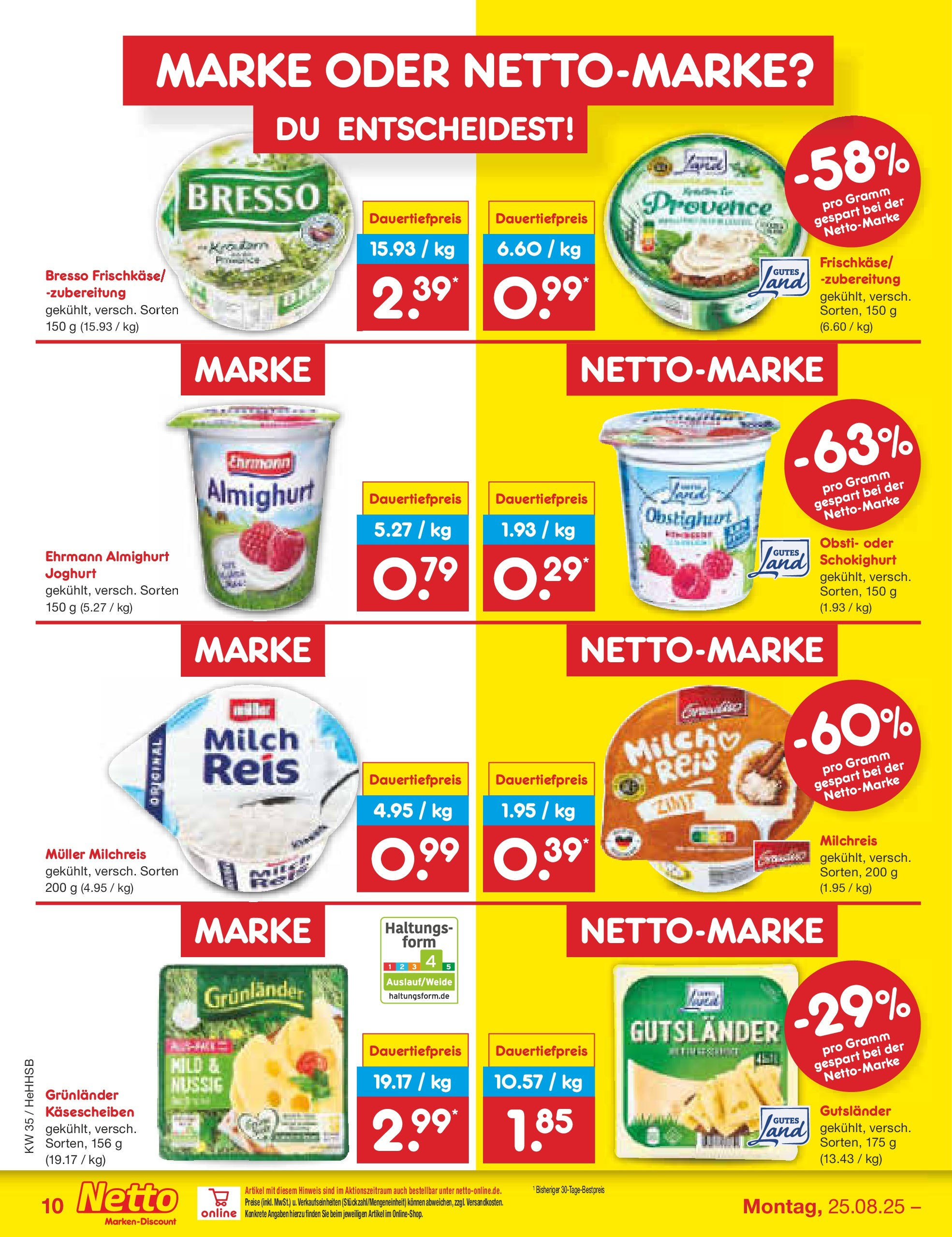 Netto Marken-Discount prospekt Hamburg	 (ab 24.08.2025) » Angebote | Seite: 16 | Produkte: Ehrmann almighurt, Joghurt, Grunlander, Reis