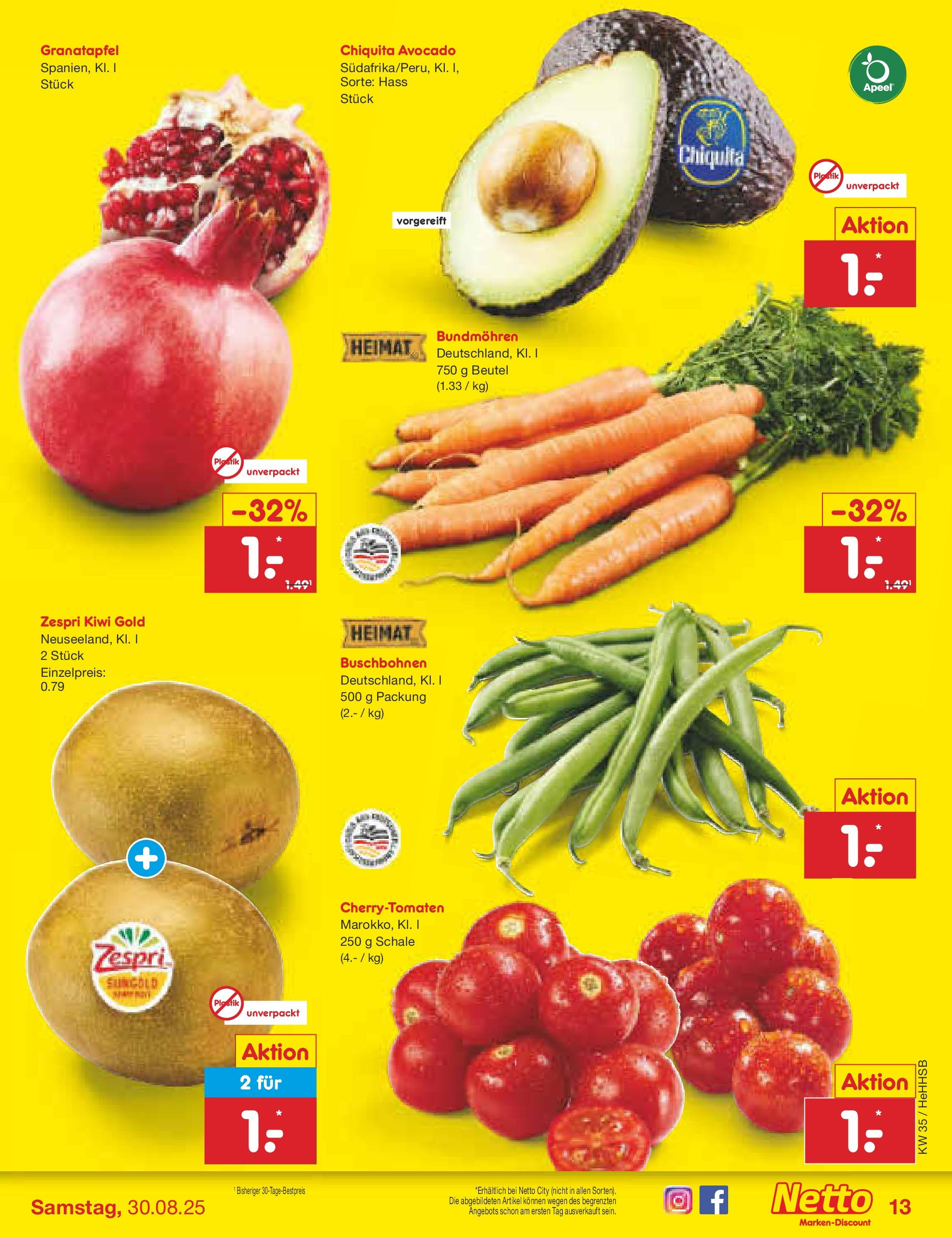 Netto Marken-Discount prospekt Hamburg	 (ab 24.08.2025) » Angebote | Seite: 19 | Produkte: Granatapfel, Avocado, Kiwi