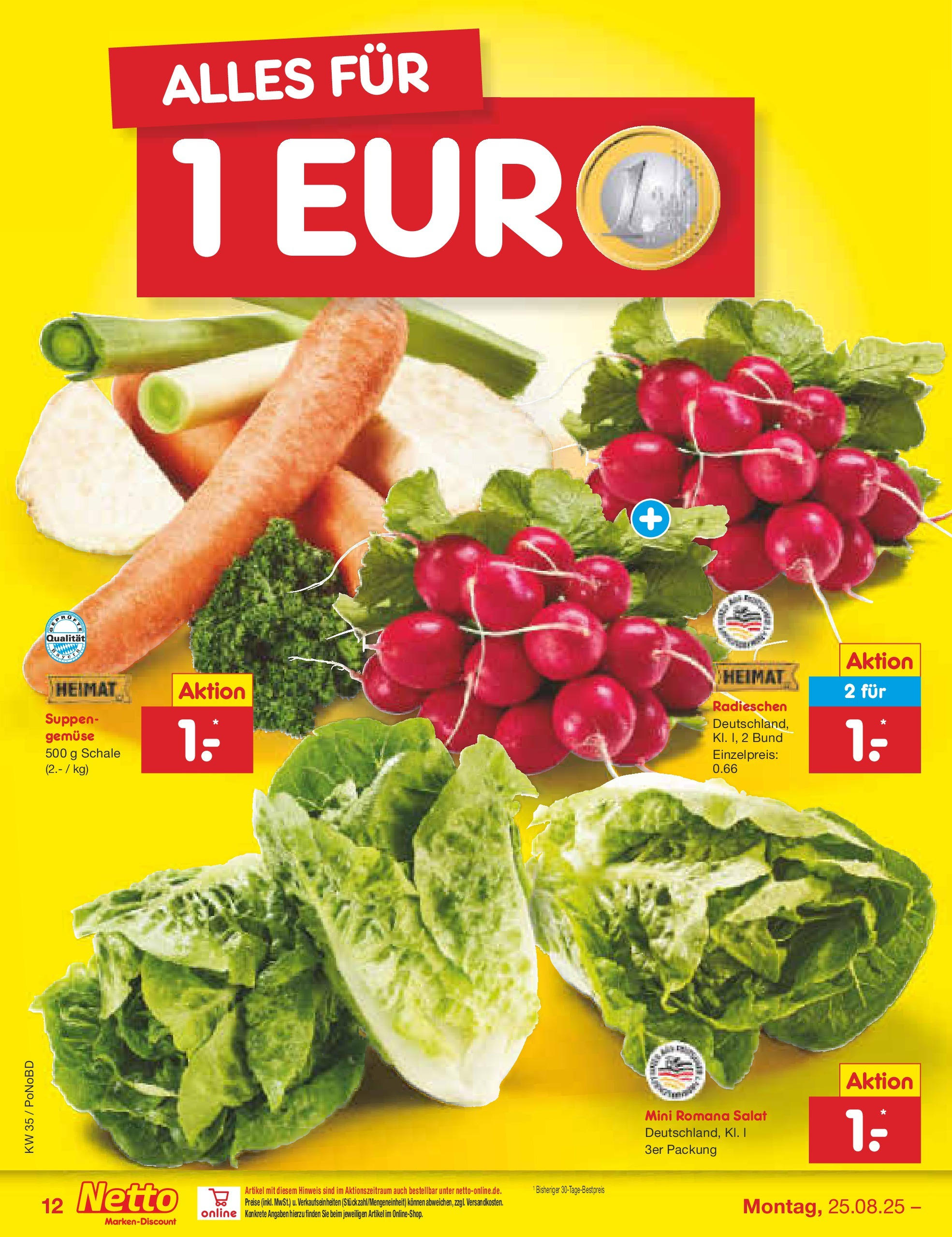 Netto Marken-Discount prospekt Selb	 (ab 24.08.2025) » Angebote | Seite: 16 | Produkte: Gemüse, Salat
