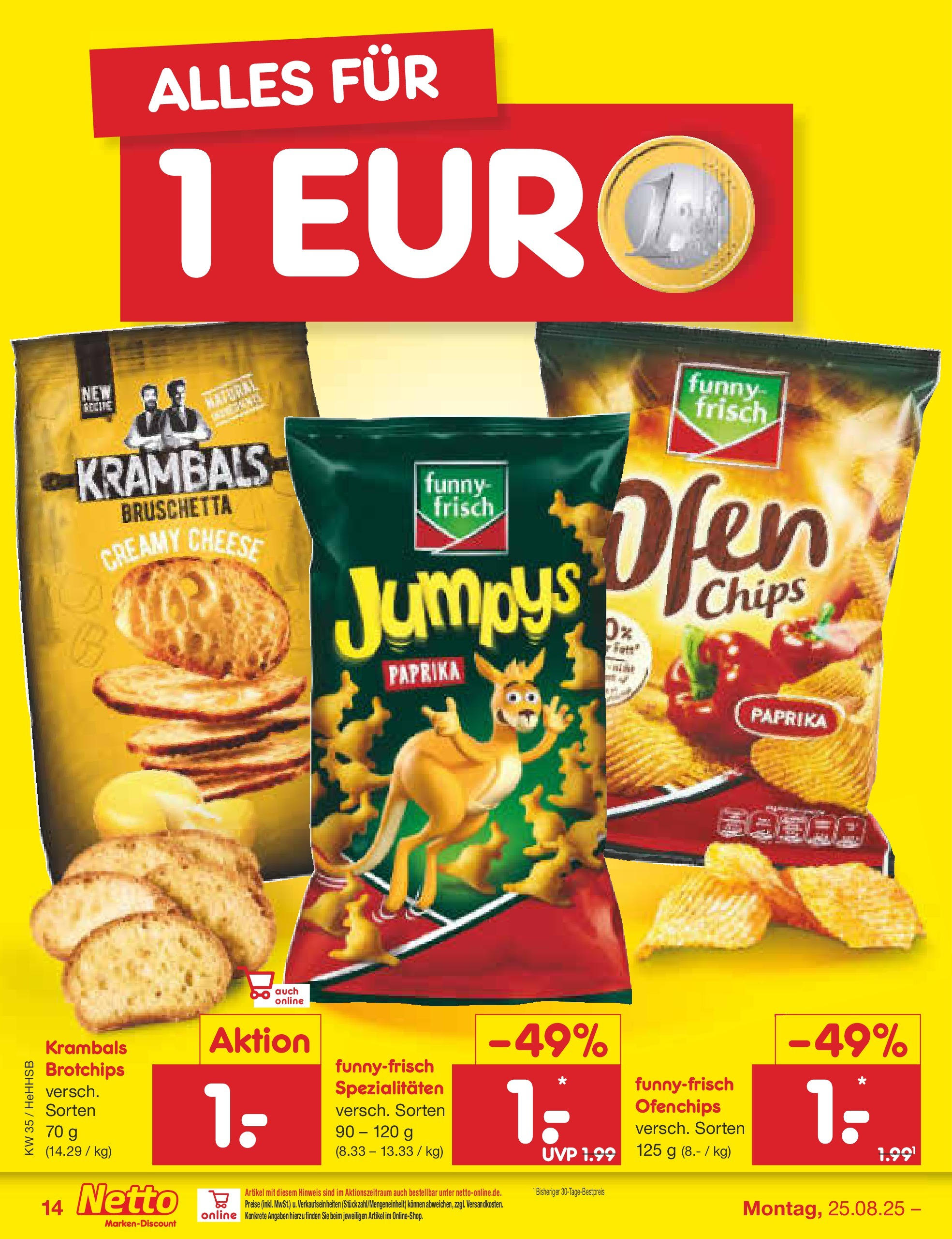 Netto Marken-Discount prospekt Hamburg	 (ab 24.08.2025) » Angebote | Seite: 20 | Produkte: Paprika, Chips