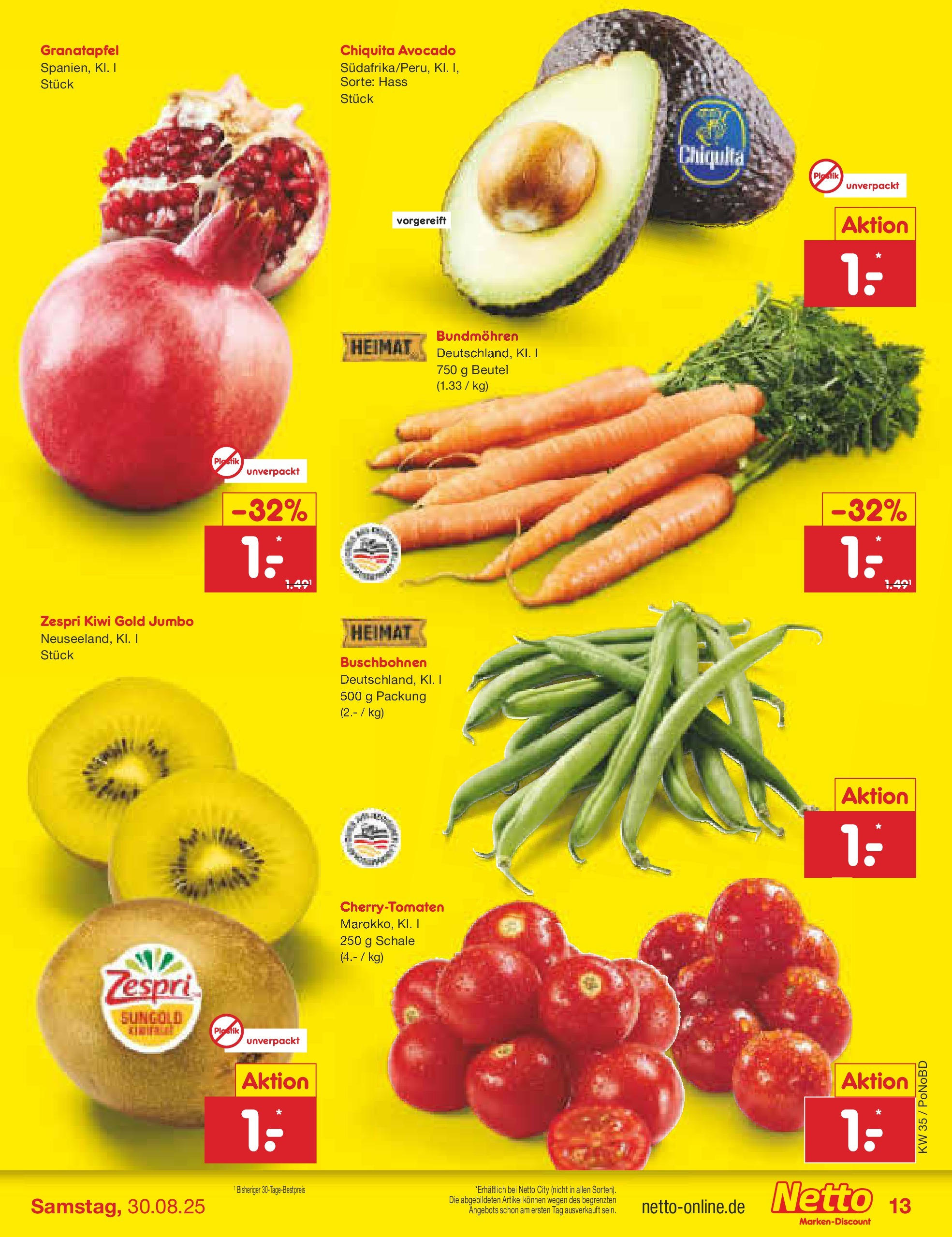 Netto Marken-Discount prospekt Selb	 (ab 24.08.2025) » Angebote | Seite: 17 | Produkte: Granatapfel, Avocado, Kiwi