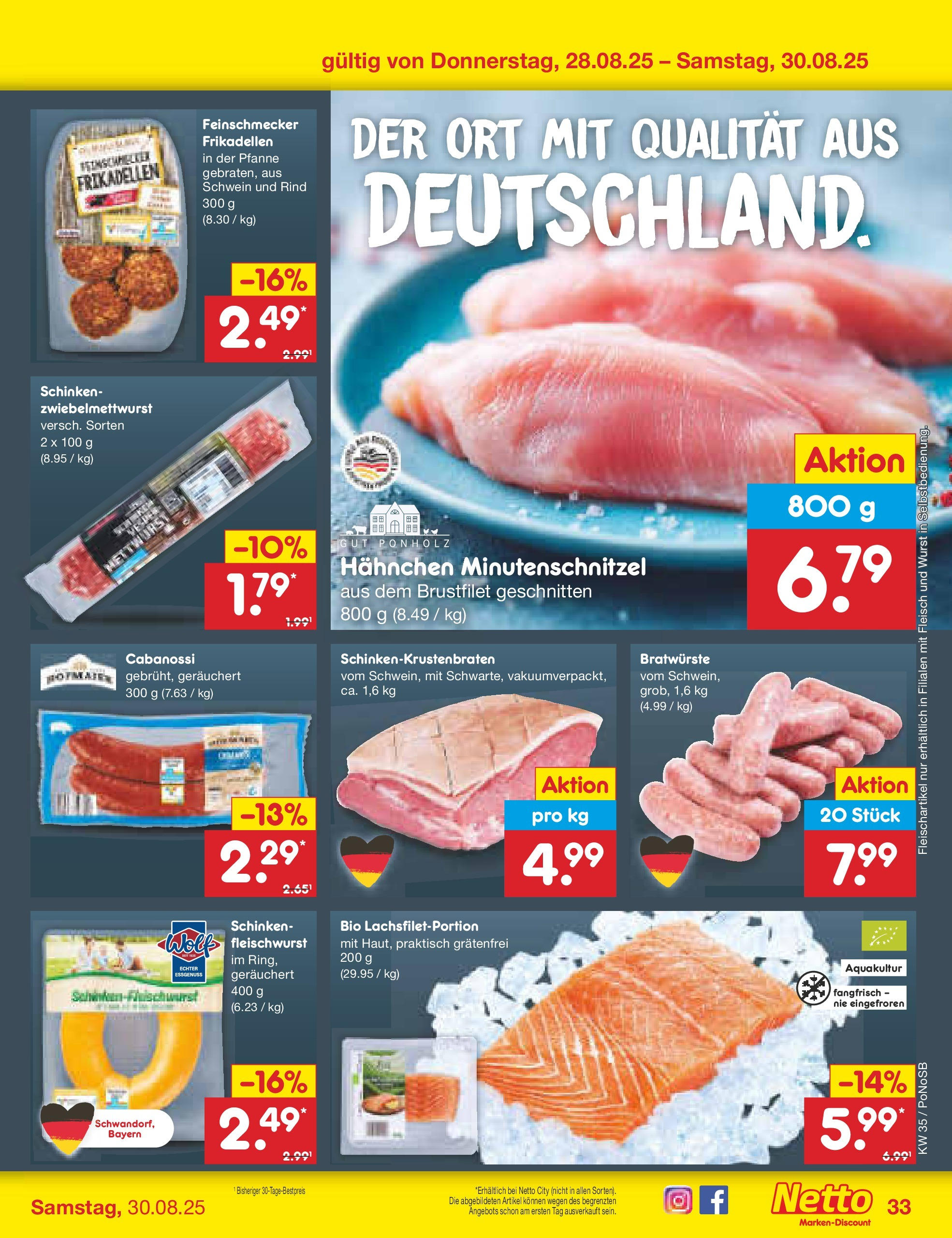 Netto Marken-Discount prospekt Amberg	 (ab 24.08.2025) » Angebote | Seite: 43 | Produkte: Hahnchen, Wurst, Schinken, Fleisch