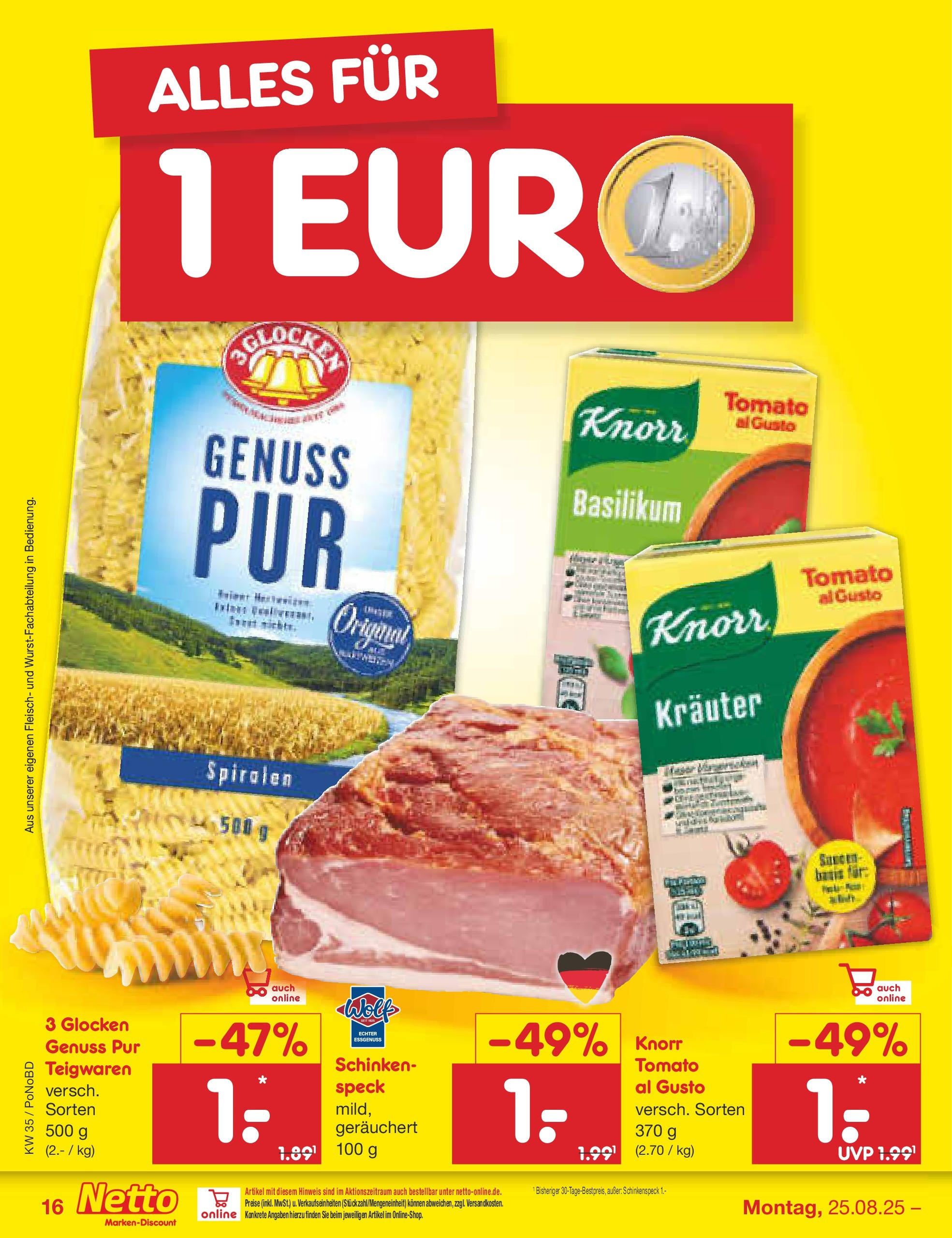 Netto Marken-Discount prospekt Selb	 (ab 24.08.2025) » Angebote | Seite: 20 | Produkte: Knorr, Schinken, Fleisch