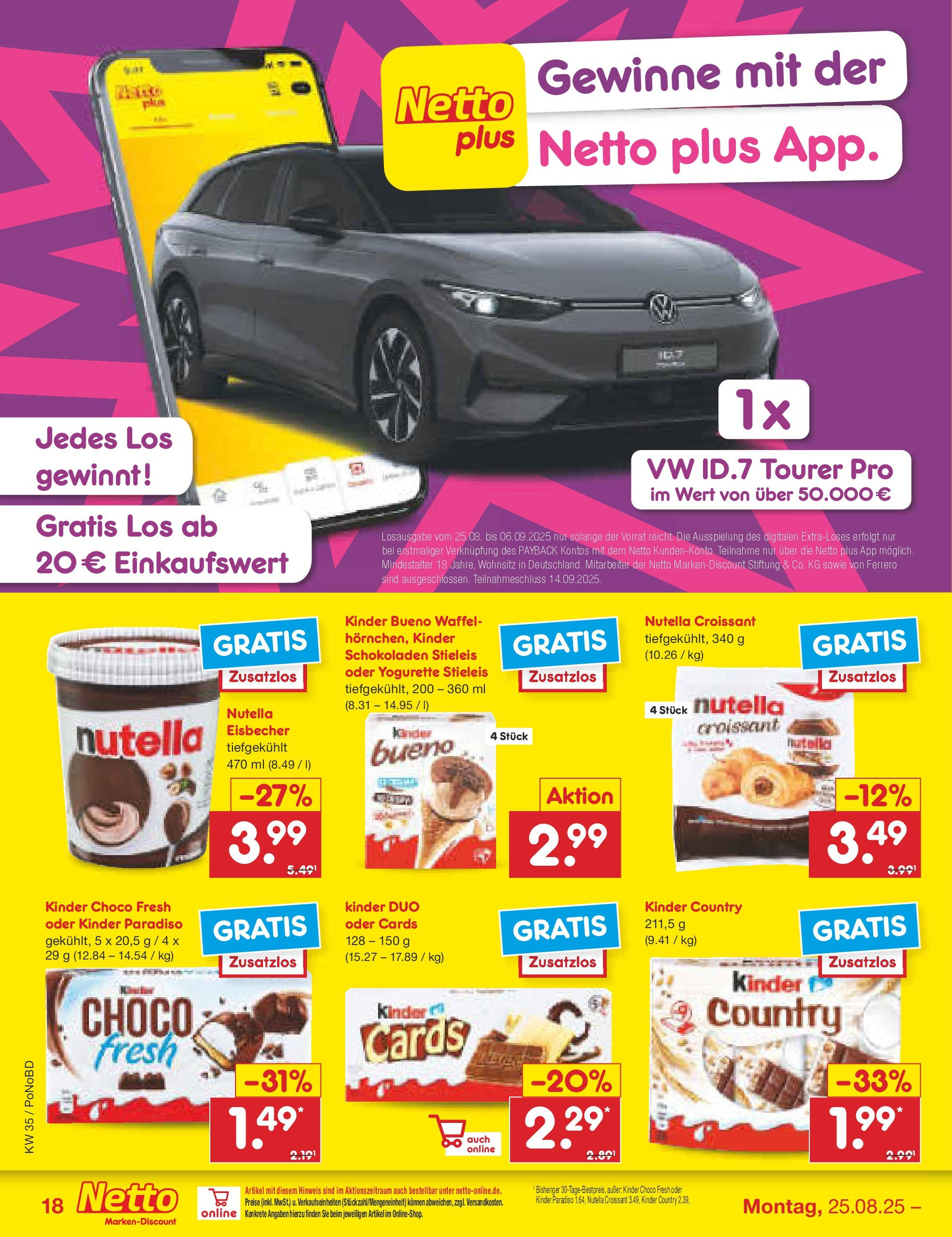 Netto Marken-Discount prospekt Selb	 (ab 24.08.2025) » Angebote | Seite: 24 | Produkte: Yogurette, Kinder bueno, Croissant, Kinder country