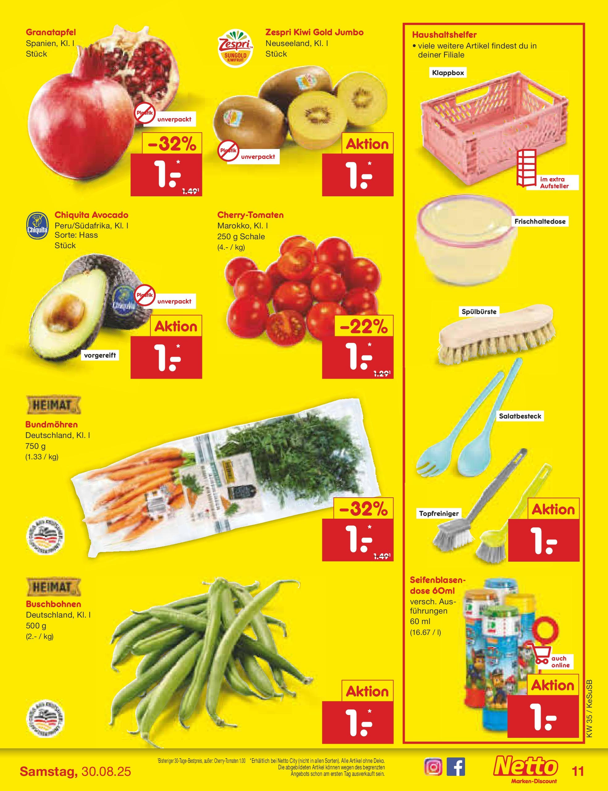 Netto Marken-Discount prospekt Kruft	 (ab 24.08.2025) » Angebote | Seite: 17 | Produkte: Granatapfel, Avocado, Kiwi