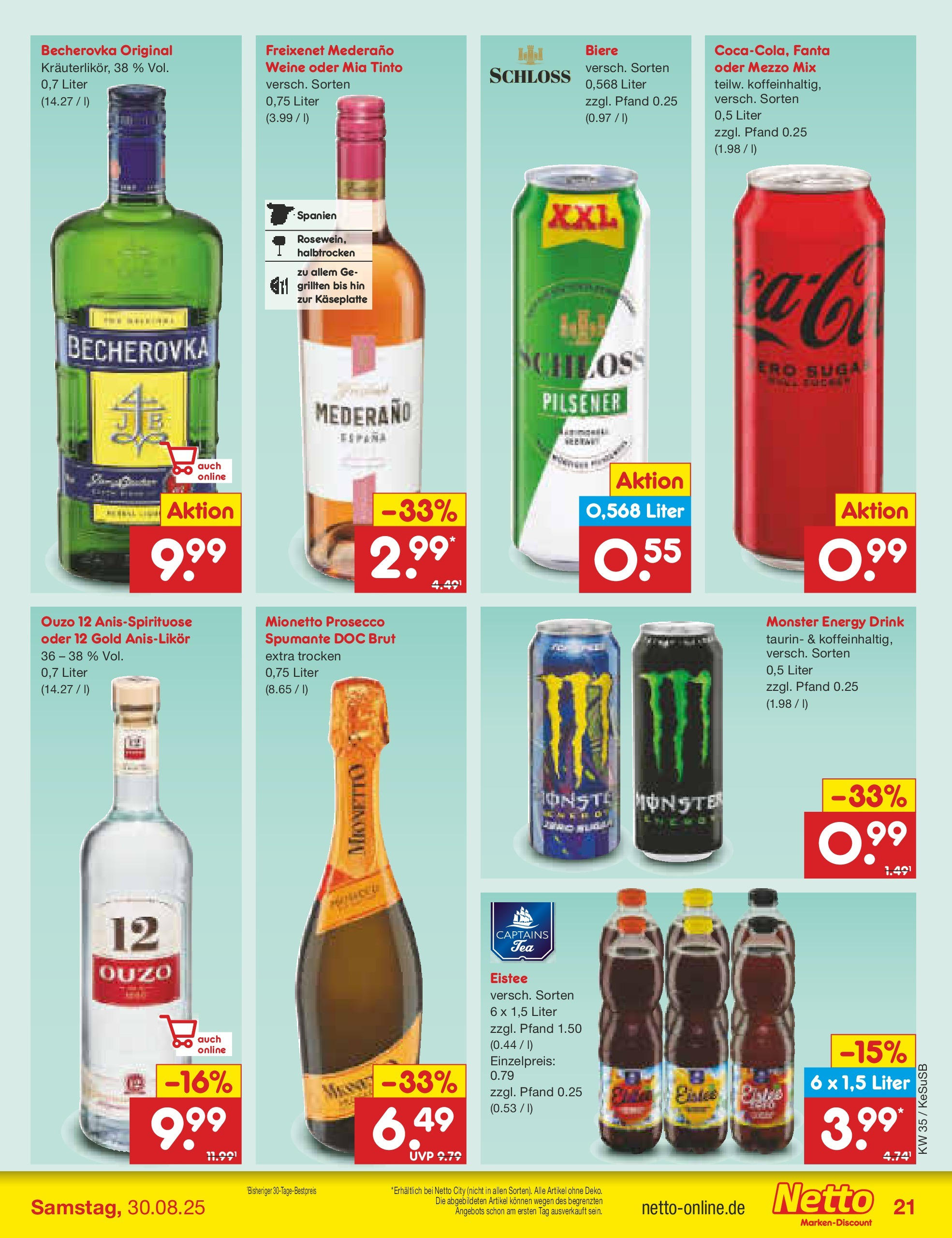 Netto Marken-Discount prospekt Kruft	 (ab 24.08.2025) » Angebote | Seite: 31 | Produkte: Mezzo mix, Fanta, Energy, Freixenet