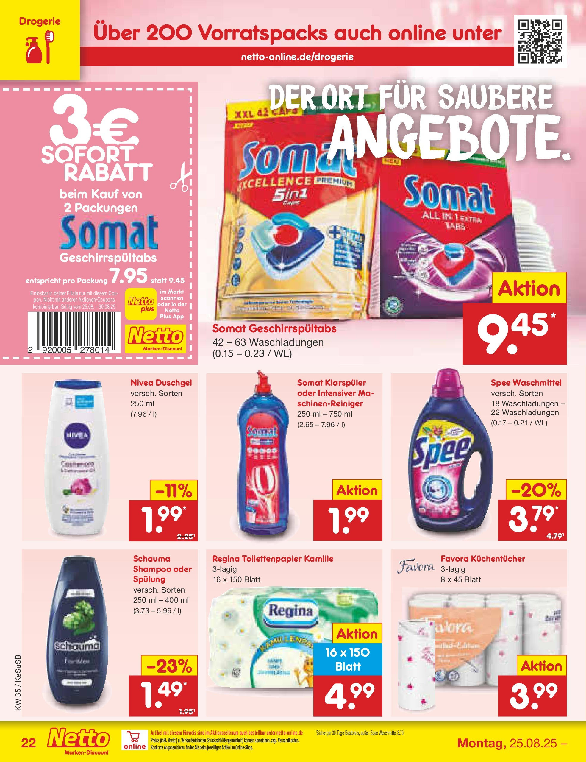 Netto Marken-Discount prospekt Kruft	 (ab 24.08.2025) » Angebote | Seite: 34 | Produkte: Spülung, Duschgel, Klarspüler, Toilettenpapier