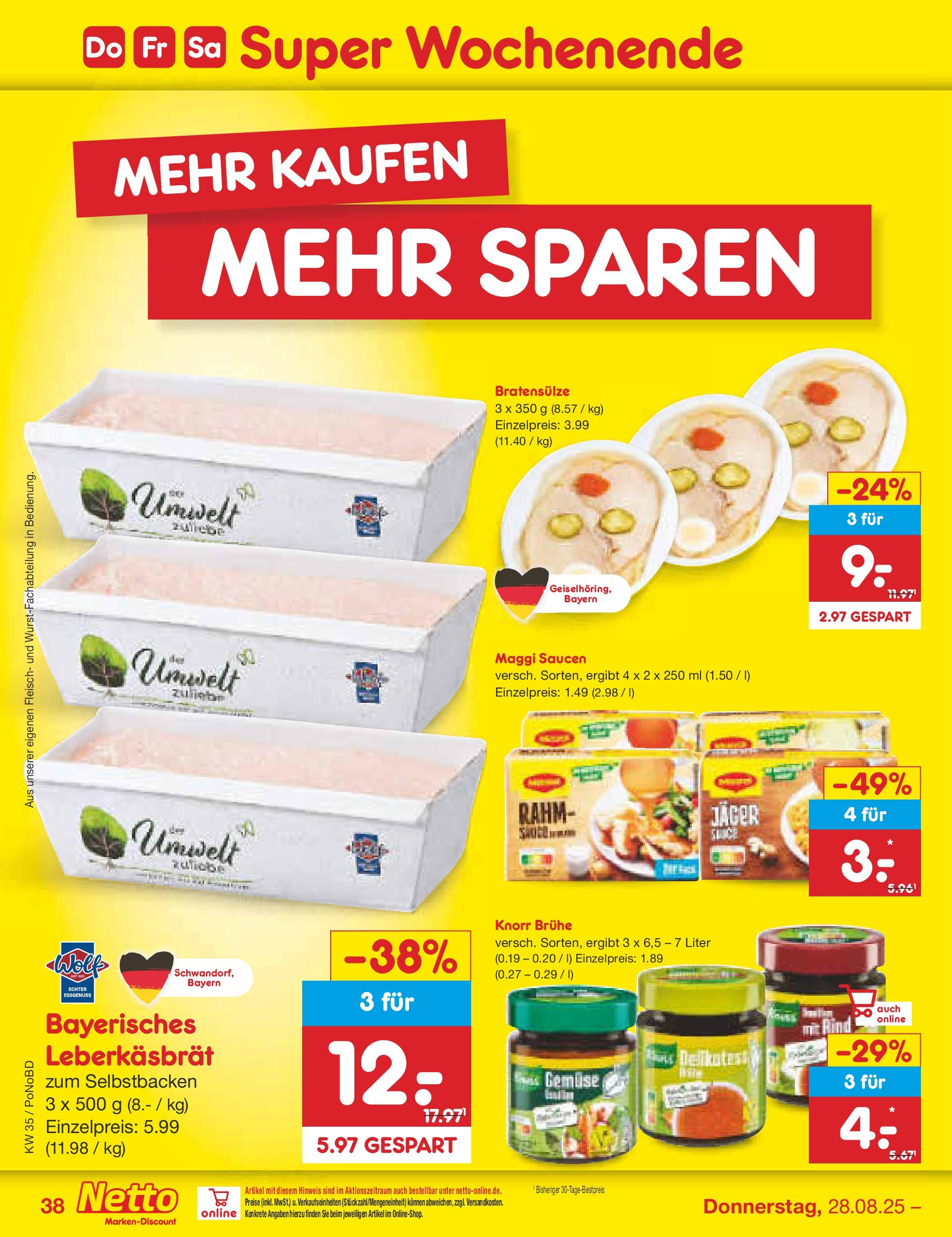 Netto Marken-Discount prospekt Selb	 (ab 24.08.2025) » Angebote | Seite: 48 | Produkte: Maggi, Knorr, Gemüse, Fleisch
