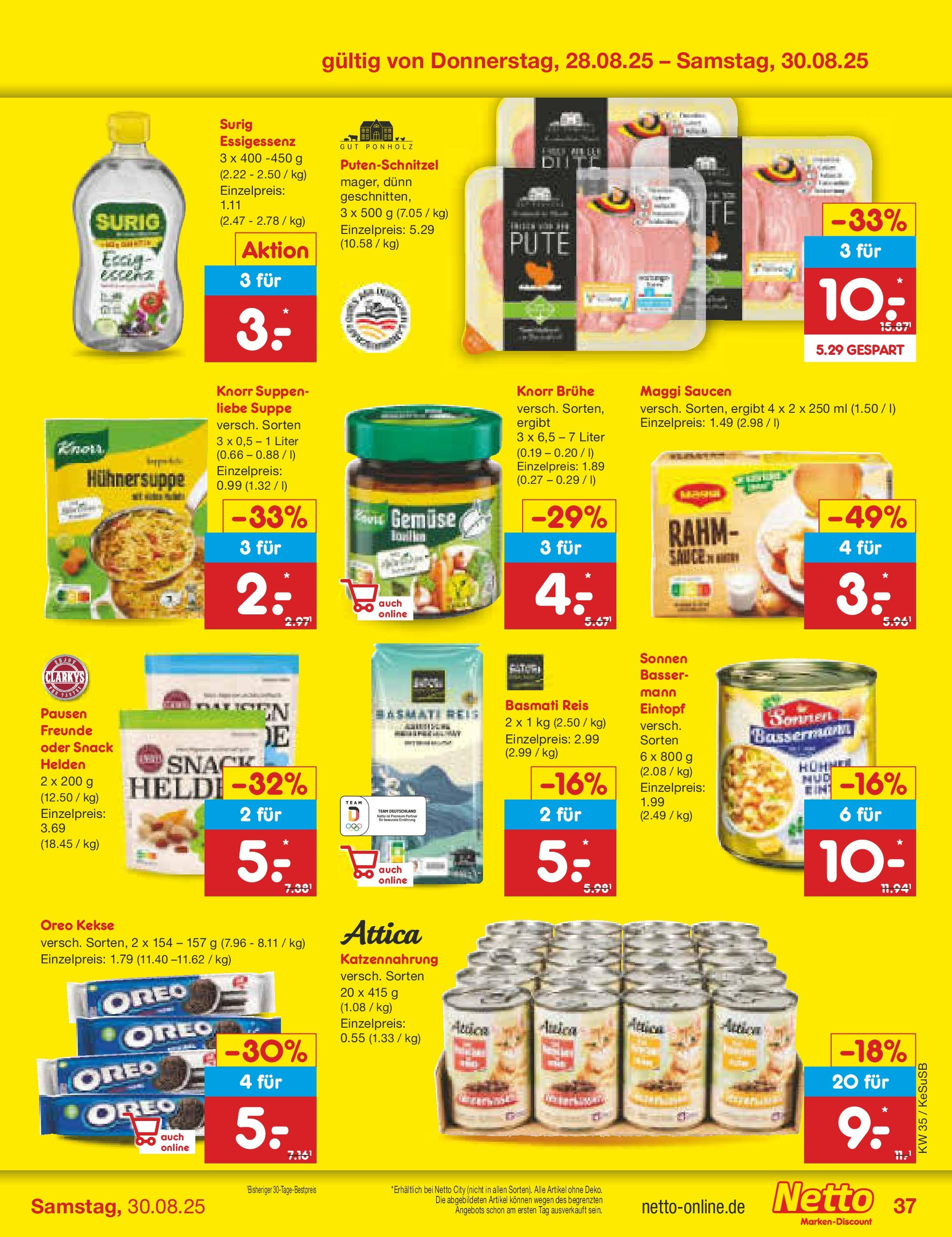 Netto Marken-Discount prospekt Kruft	 (ab 24.08.2025) » Angebote | Seite: 53 | Produkte: Pute, Maggi, Putenschnitzel, Kekse