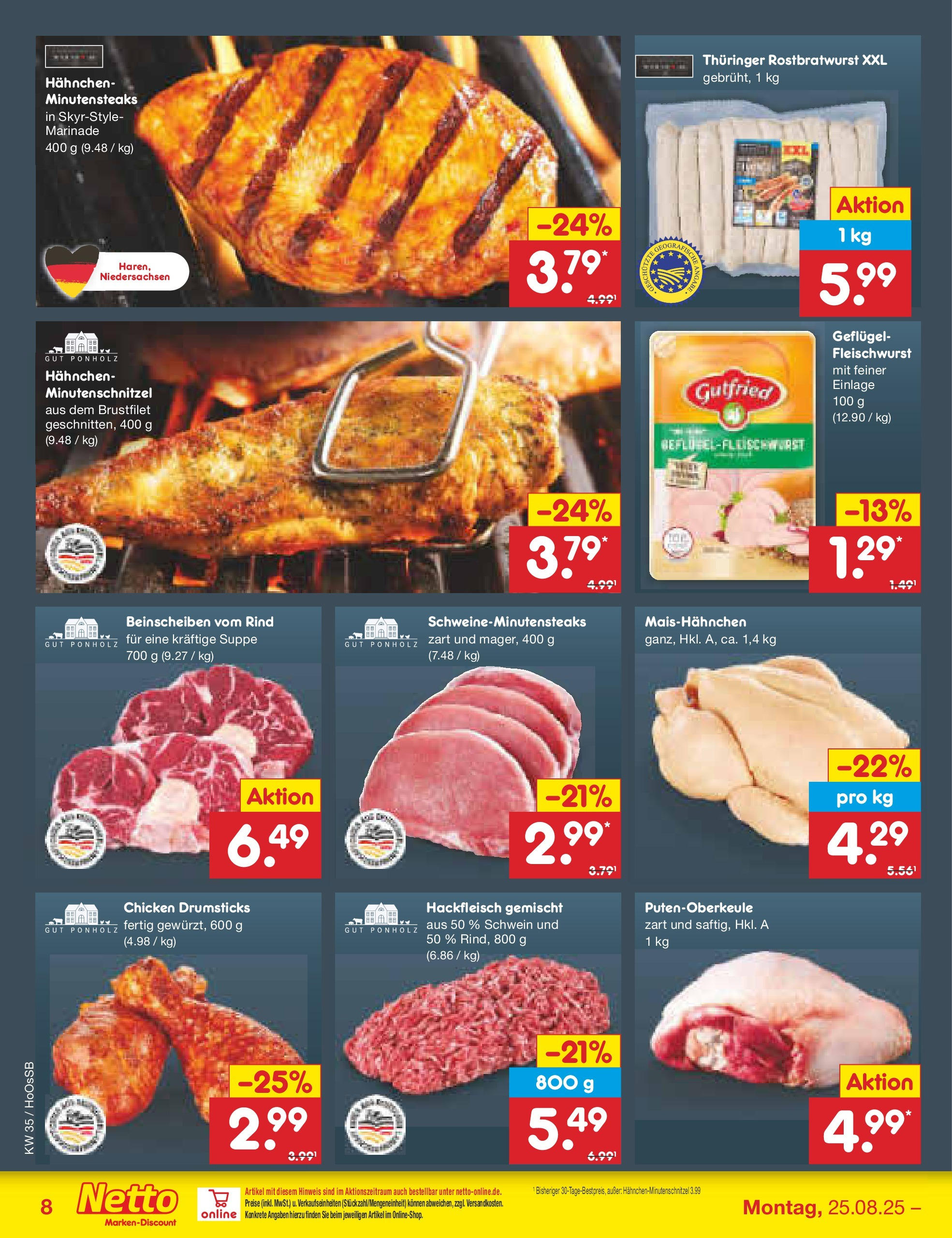 Netto Marken-Discount prospekt Wolfenbüttel	 (ab 24.08.2025) » Angebote | Seite: 14 | Produkte: Hahnchen, Hackfleisch