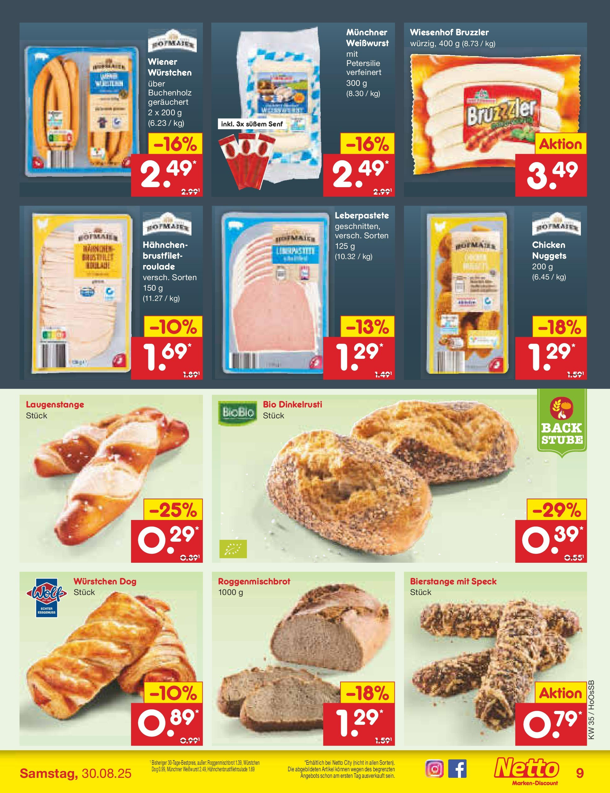 Netto Marken-Discount prospekt Wolfenbüttel	 (ab 24.08.2025) » Angebote | Seite: 15 | Produkte: Hahnchen, Weißwurst, Petersilie