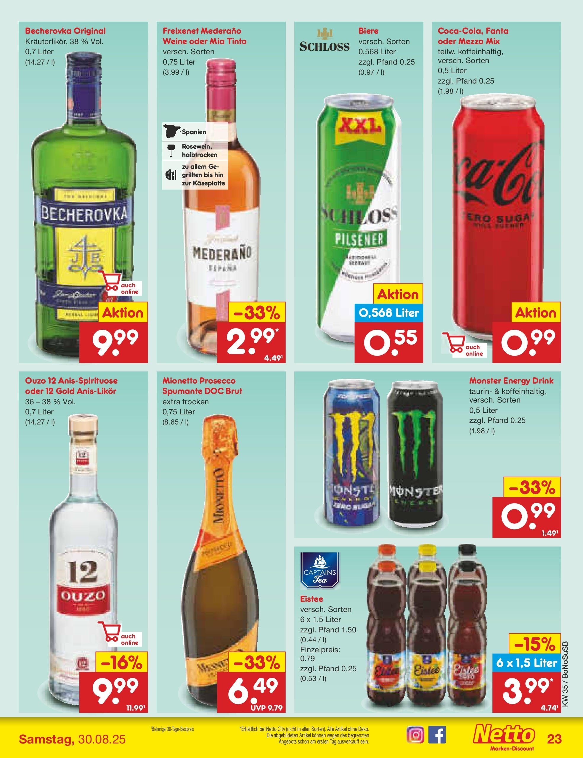 Netto Marken-Discount prospekt Herne (ab 24.08.2025) » Angebote | Seite: 29 | Produkte: Energy, Freixenet, Freixenet mederano, Monster Netto Marken-Discount prospekt Herne (ab 24.08.2025) » Angebote | Seite: 29 | Produkte: Energy, Freixenet, Freixenet mederano, Monster