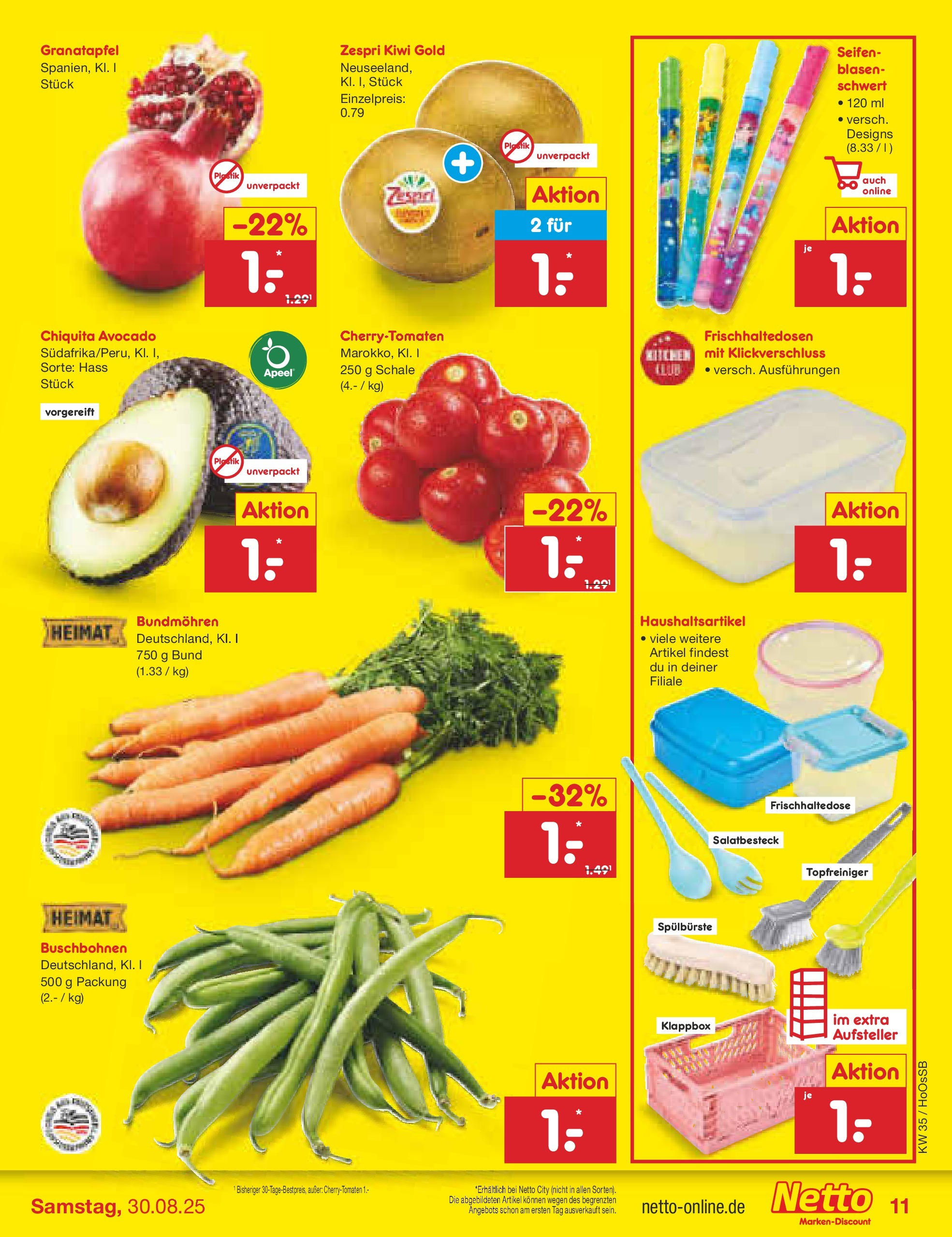 Netto Marken-Discount prospekt Wolfenbüttel	 (ab 24.08.2025) » Angebote | Seite: 17 | Produkte: Granatapfel, Avocado, Kiwi
