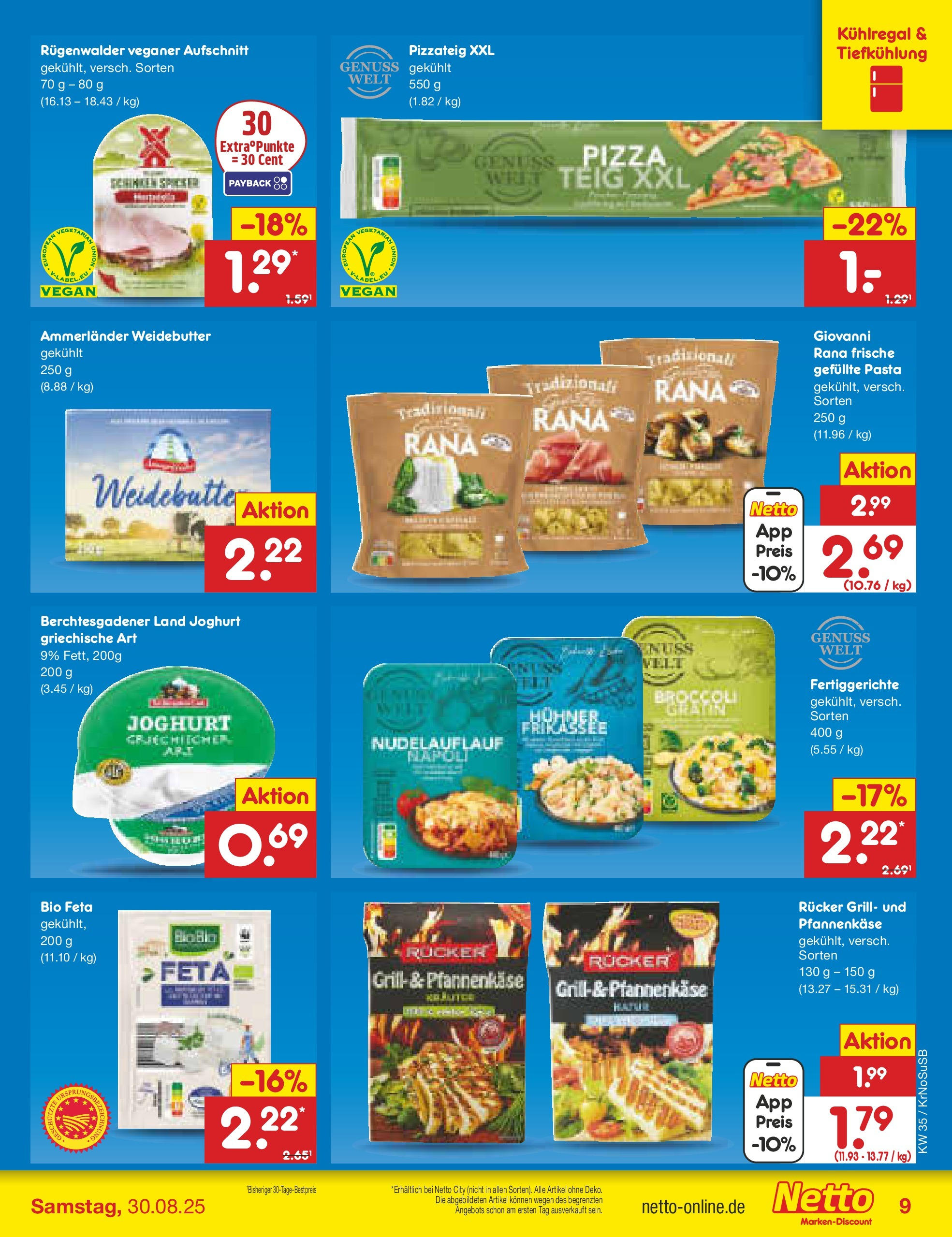 Netto Marken-Discount prospekt Jüchen	 (ab 24.08.2025) » Angebote | Seite: 15 | Produkte: Feta, Joghurt, Pasta, Pizza