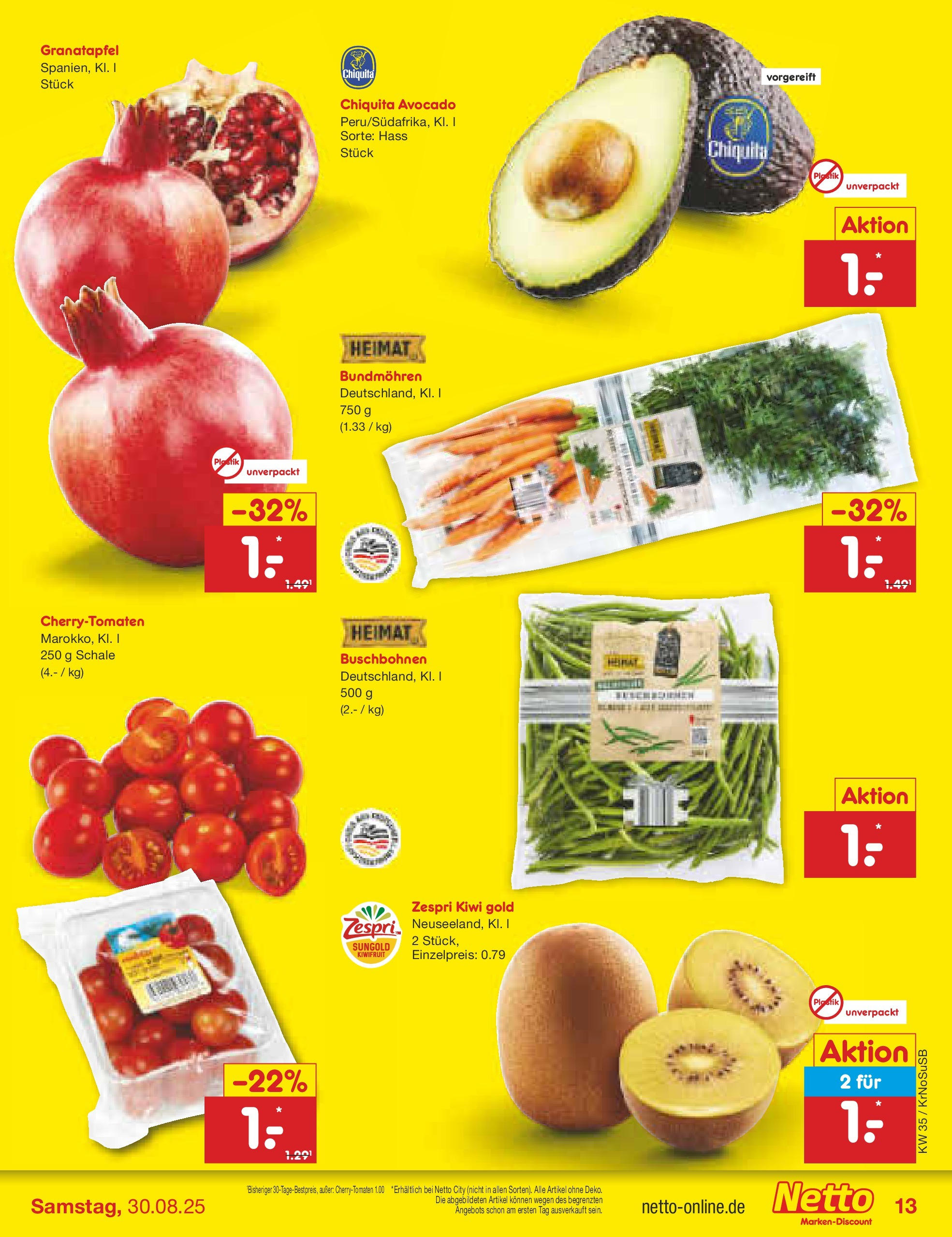 Netto Marken-Discount prospekt Jüchen	 (ab 24.08.2025) » Angebote | Seite: 19 | Produkte: Granatapfel, Avocado, Kiwi